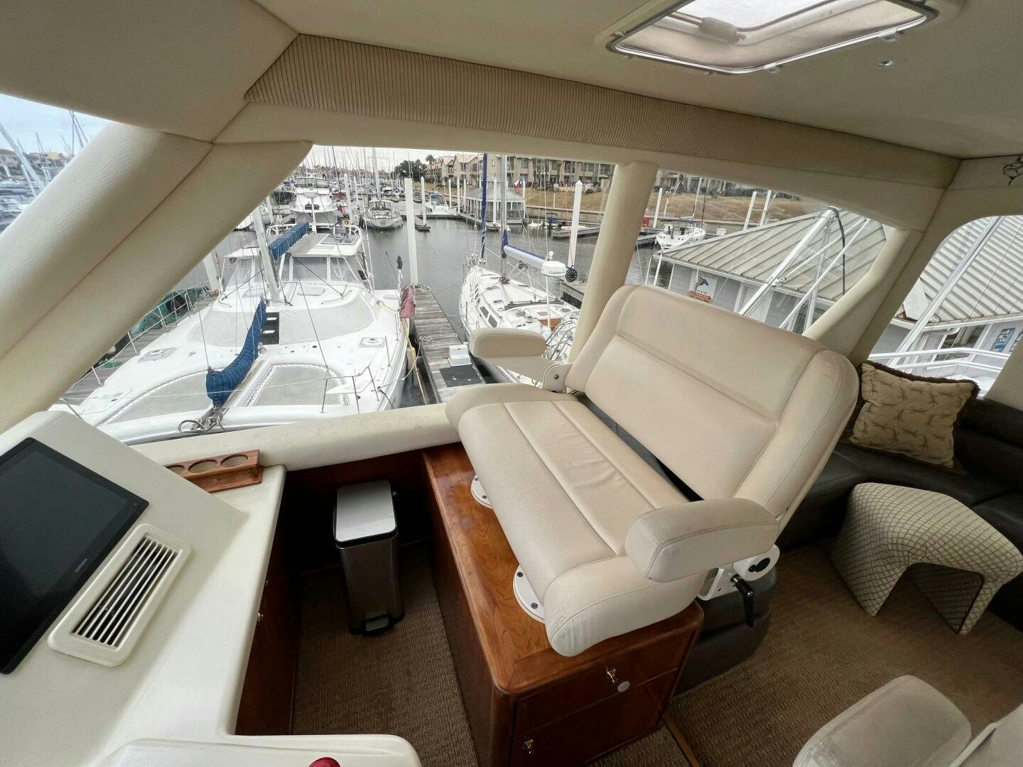 inside of a car aboard BUCK-N-BILLS Yacht for Sale