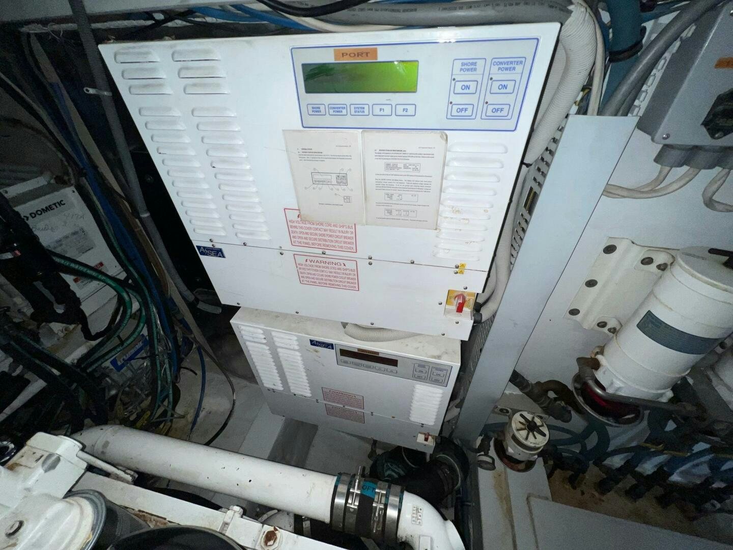 a white board with a green screen aboard BUCK-N-BILLS Yacht for Sale