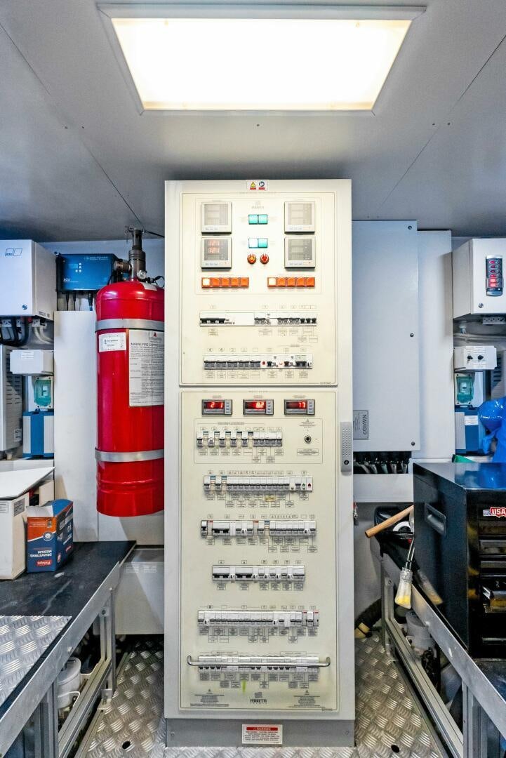 a refrigerator with a menu aboard SILHOUETTE Yacht for Sale