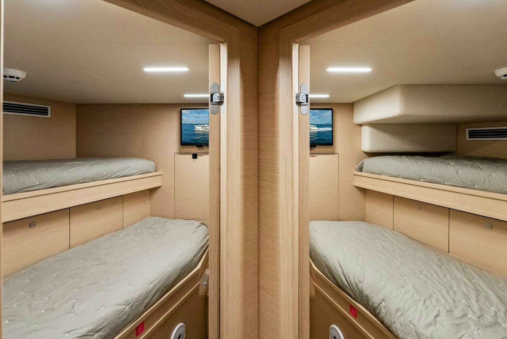 a room with bunk beds aboard SILHOUETTE Yacht for Sale