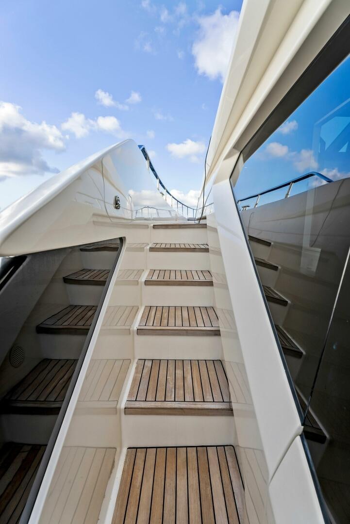 a wooden building with a wood deck aboard SILHOUETTE Yacht for Sale