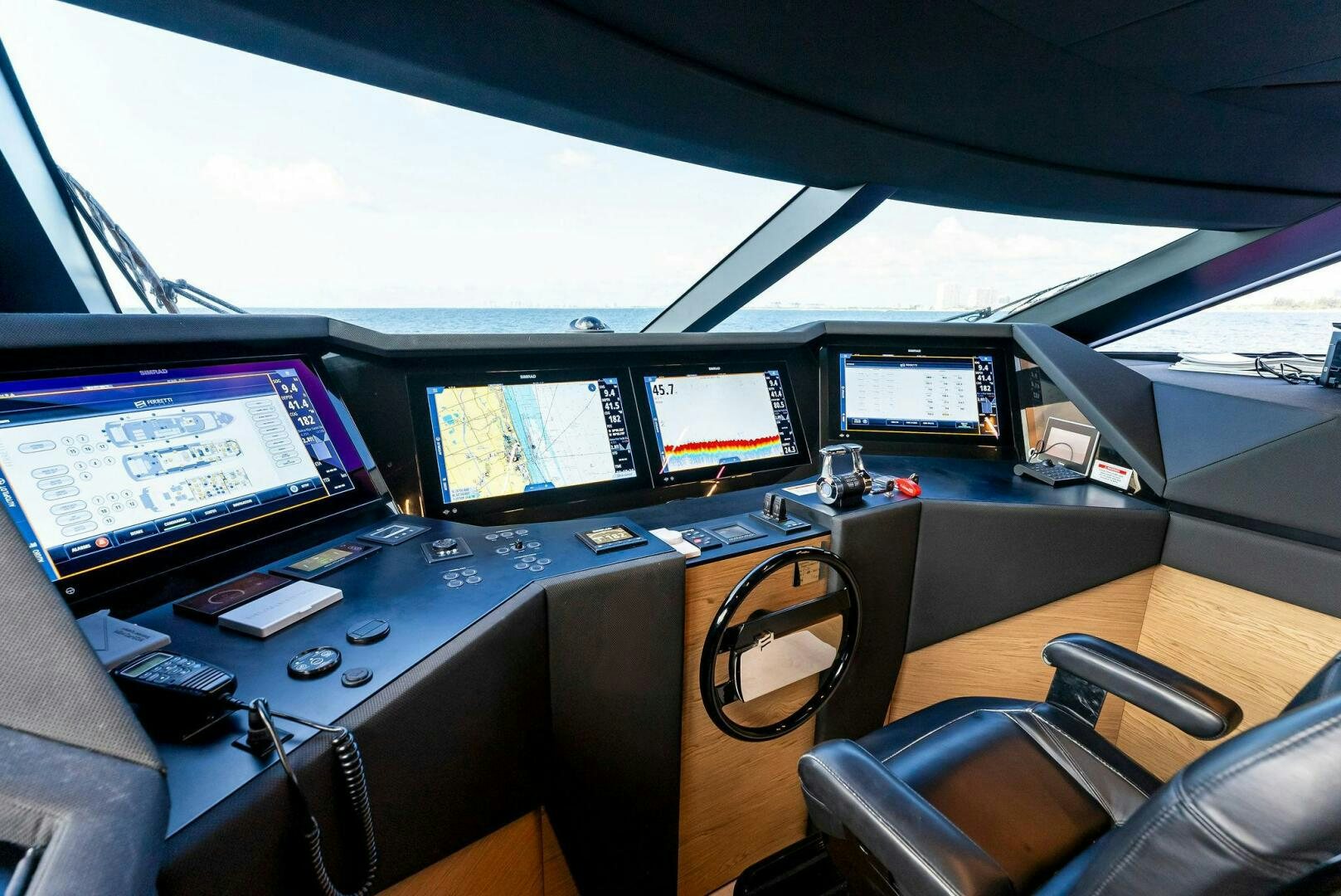 a control room with many monitors aboard SILHOUETTE Yacht for Sale