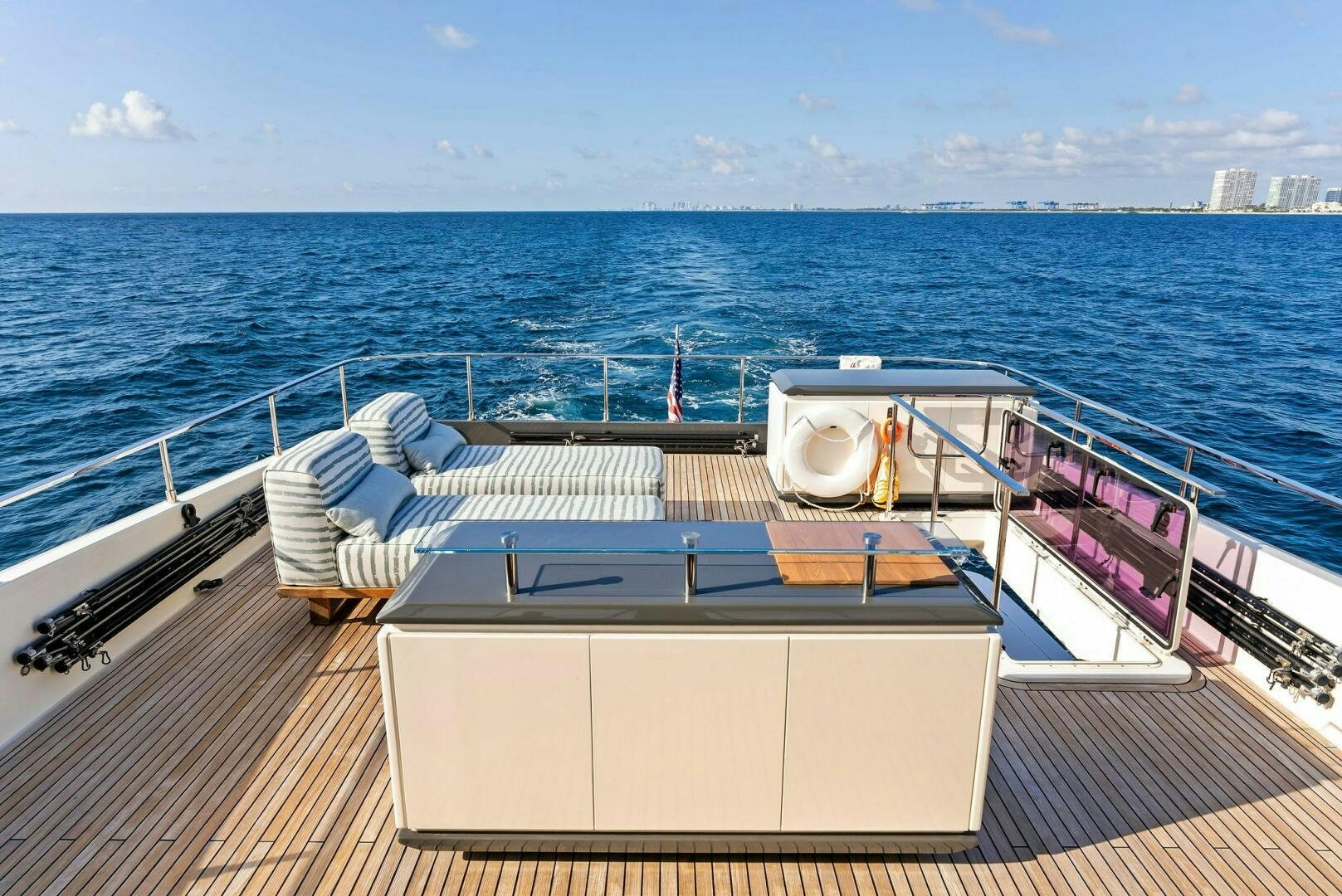 a boat on a deck aboard SILHOUETTE Yacht for Sale