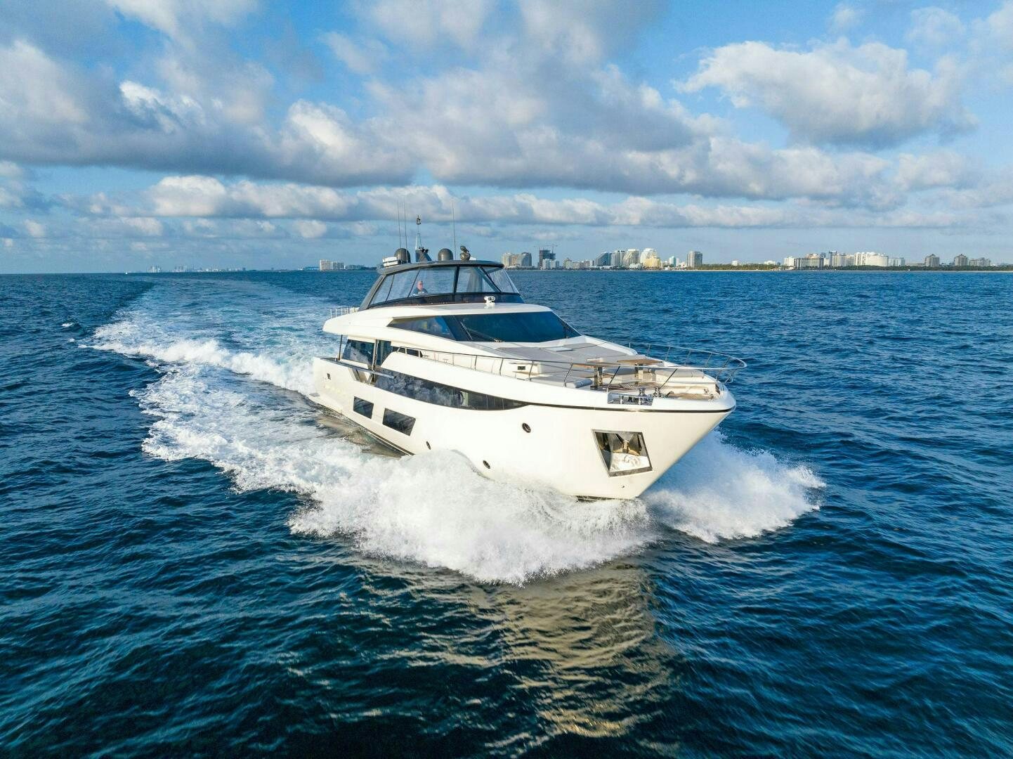 a white yacht on the water aboard SILHOUETTE Yacht for Sale