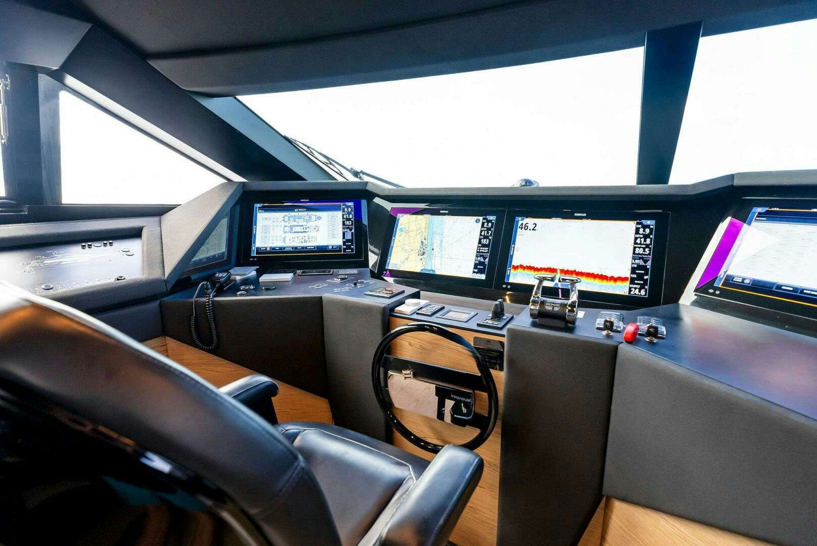 a control room with several monitors aboard SILHOUETTE Yacht for Sale