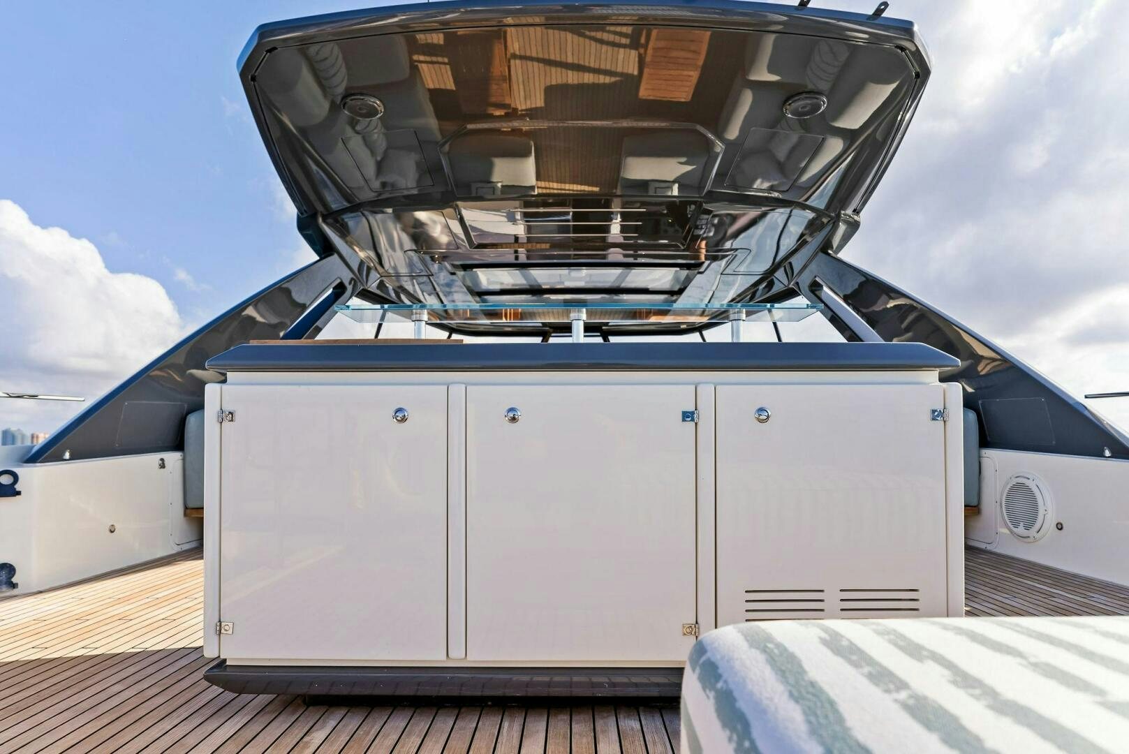 a boat with a large metal structure aboard SILHOUETTE Yacht for Sale