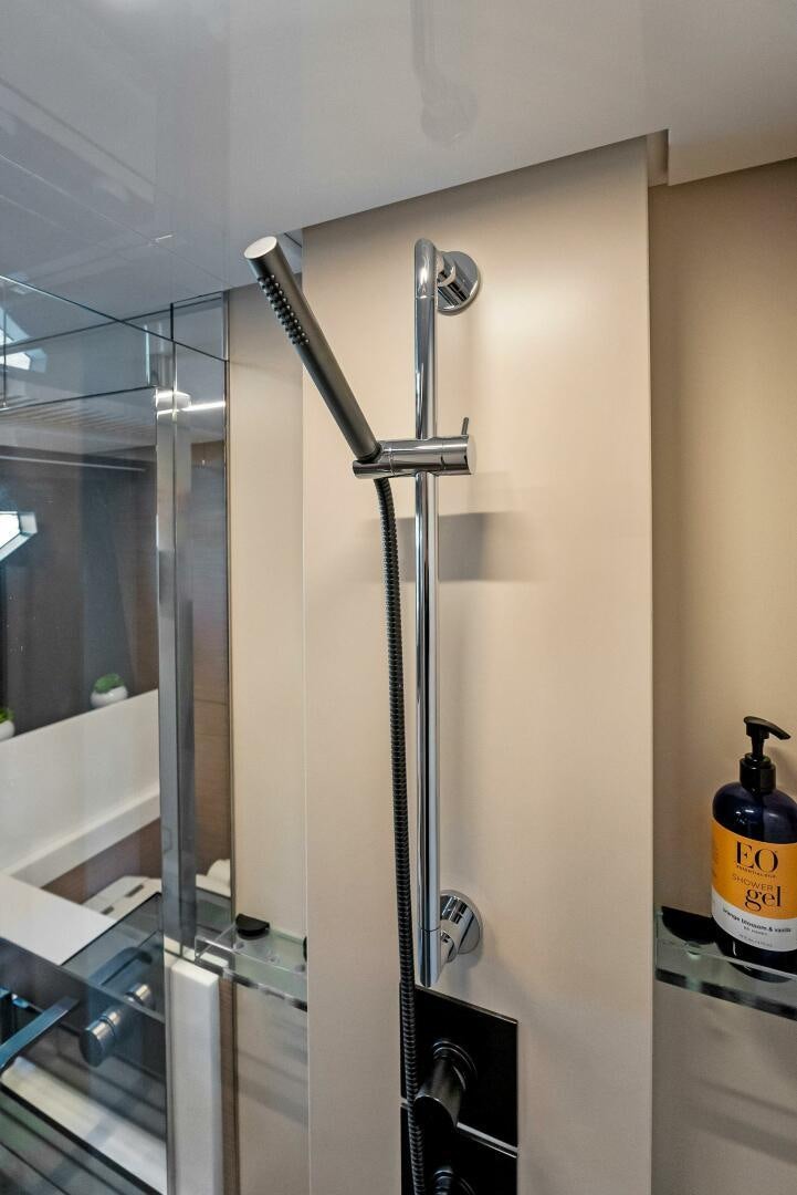 a shower unit in a bathroom aboard SILHOUETTE Yacht for Sale