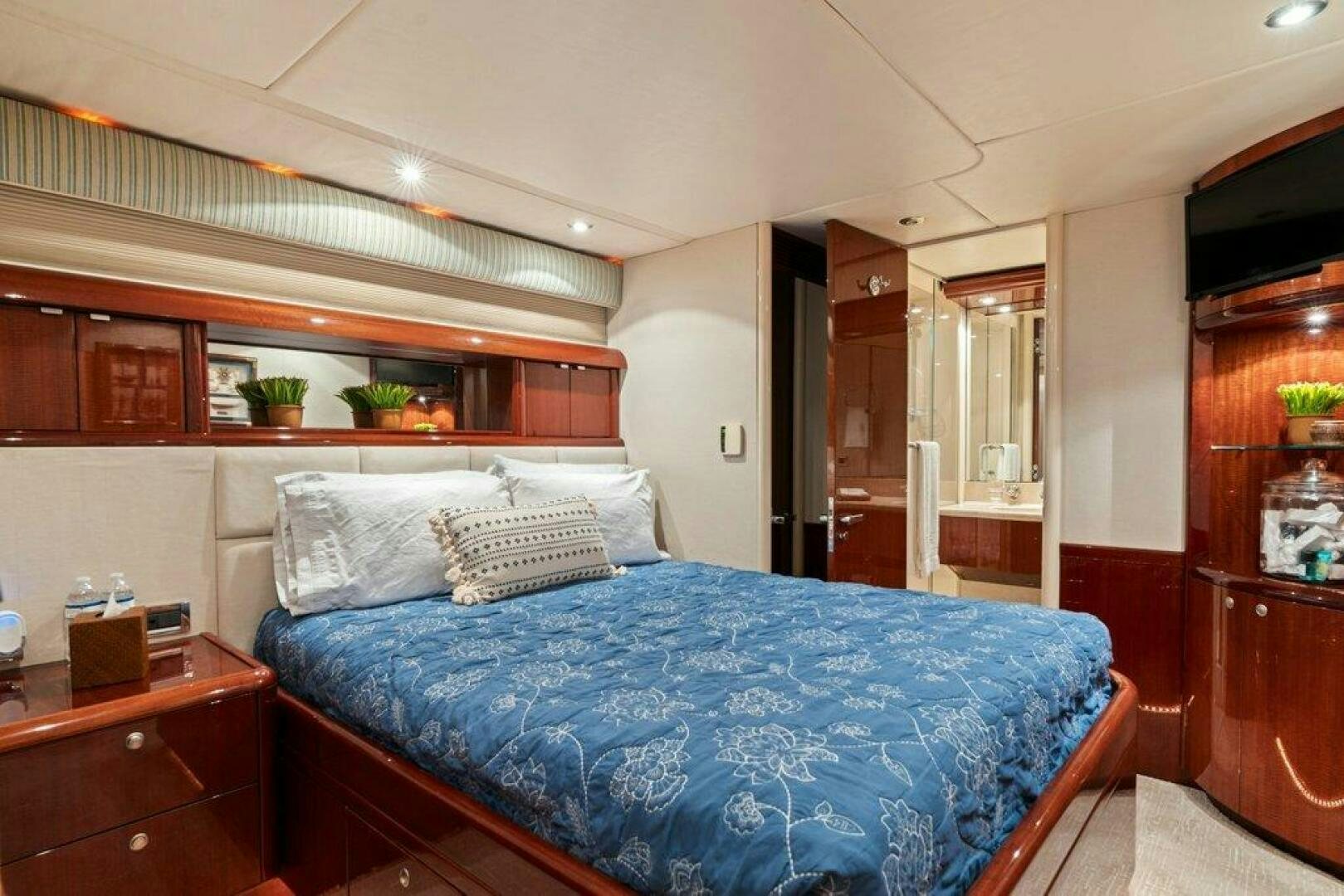 a bed in a room aboard FOMO2 Yacht for Sale
