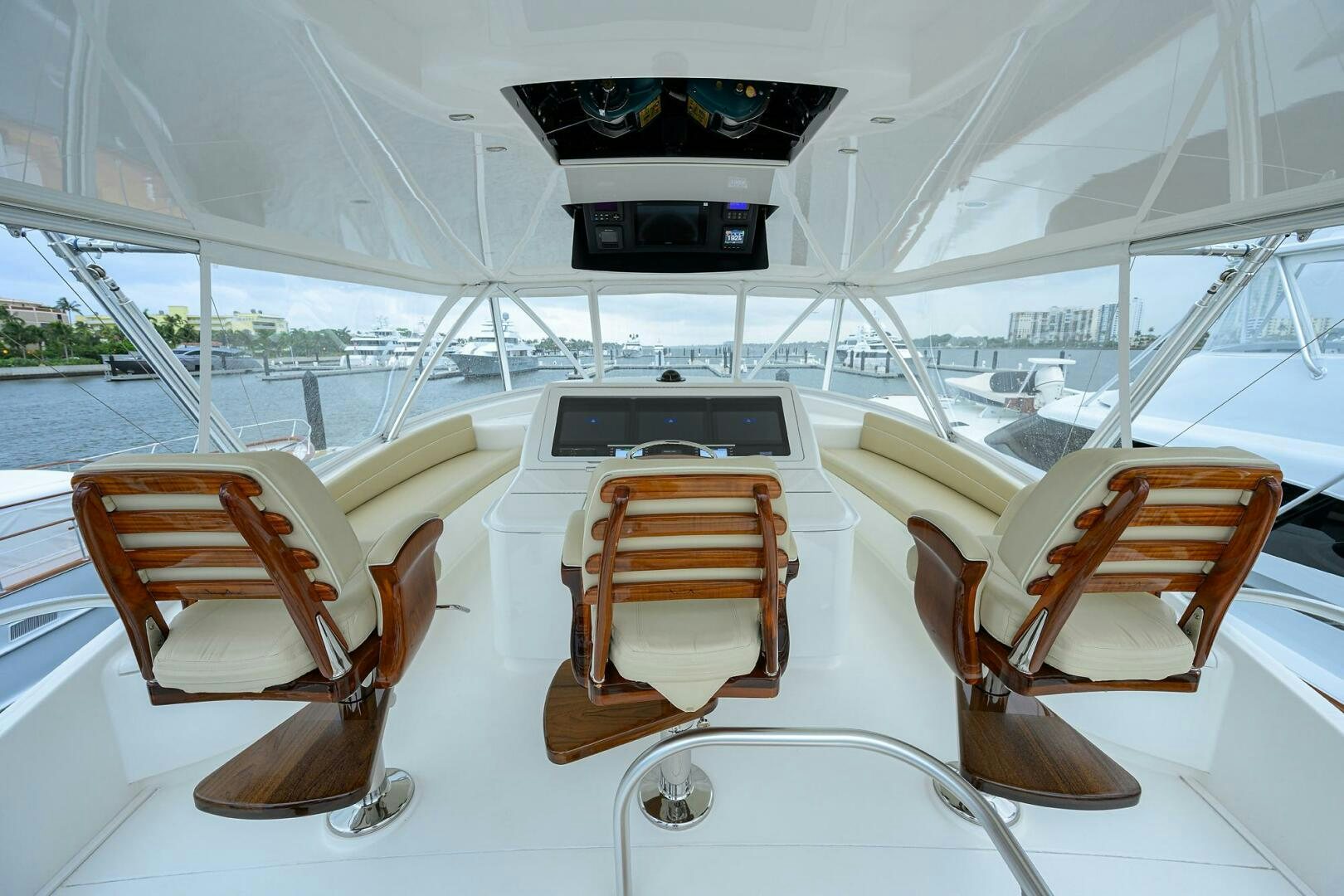 a group of chairs on a boat aboard BACCHUS Yacht for Sale