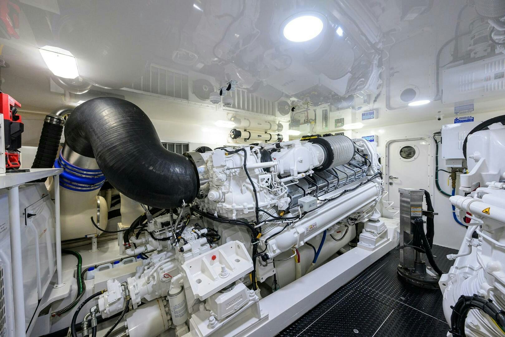 a machine with a large metal pipe aboard BACCHUS Yacht for Sale