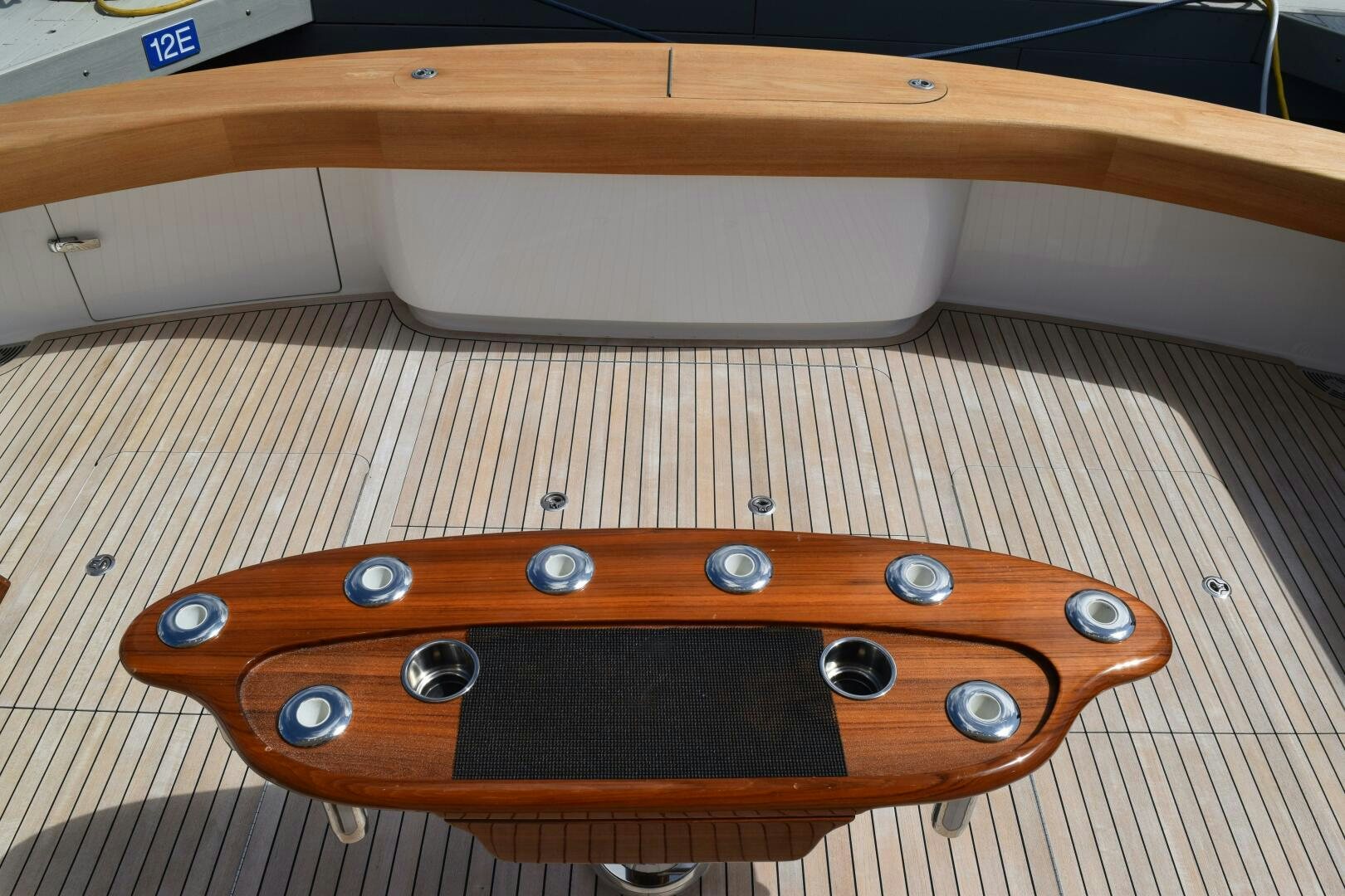 a wooden case on a shelf aboard BACCHUS Yacht for Sale
