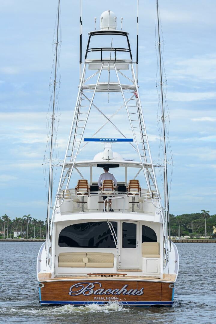 a person on a boat aboard BACCHUS Yacht for Sale