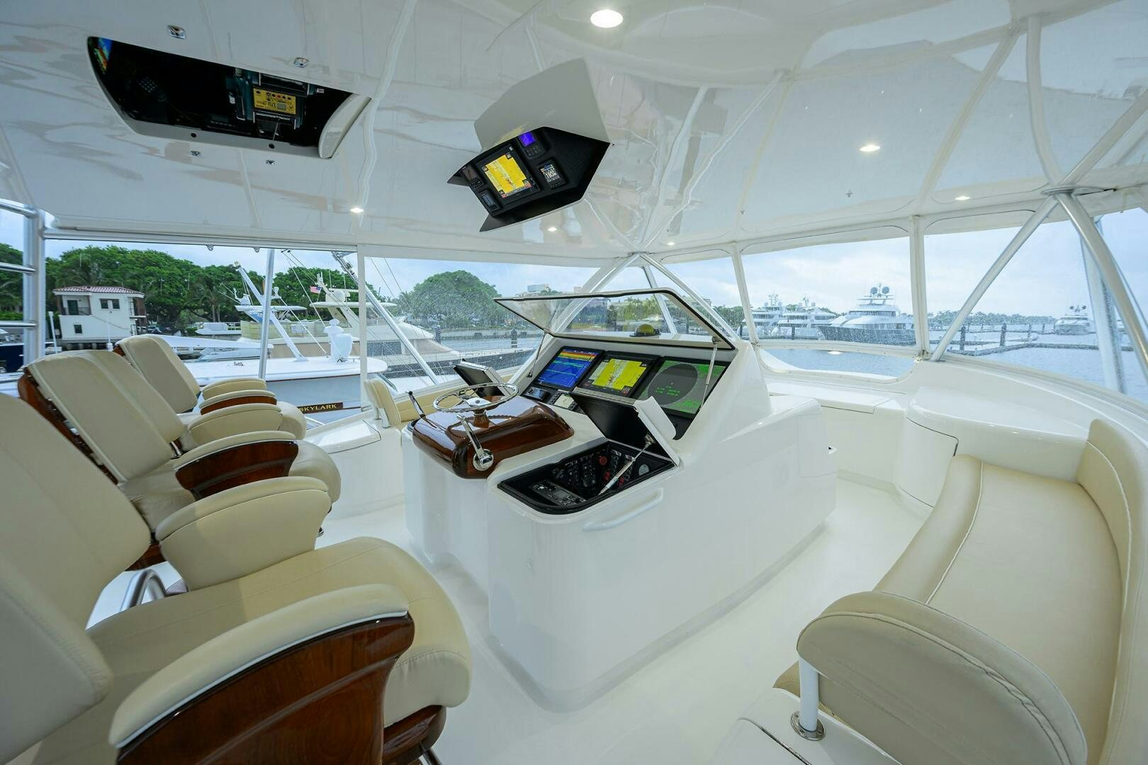 inside of a car aboard BACCHUS Yacht for Sale
