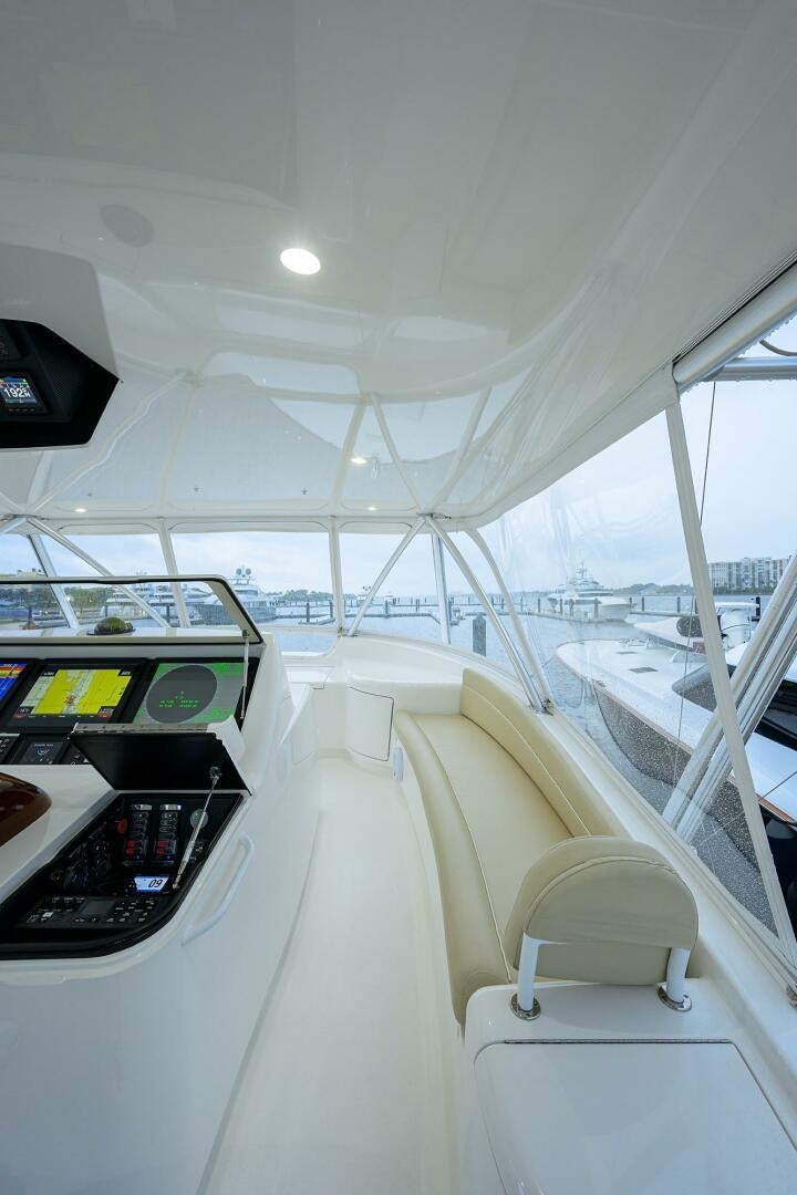 inside of a building with a large glass ceiling and a green light aboard BACCHUS Yacht for Sale
