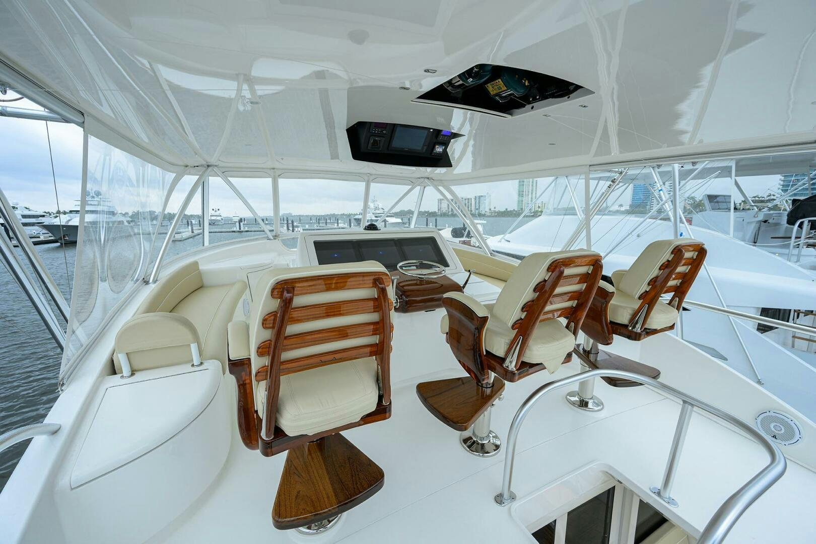 a room with a white tent aboard BACCHUS Yacht for Sale