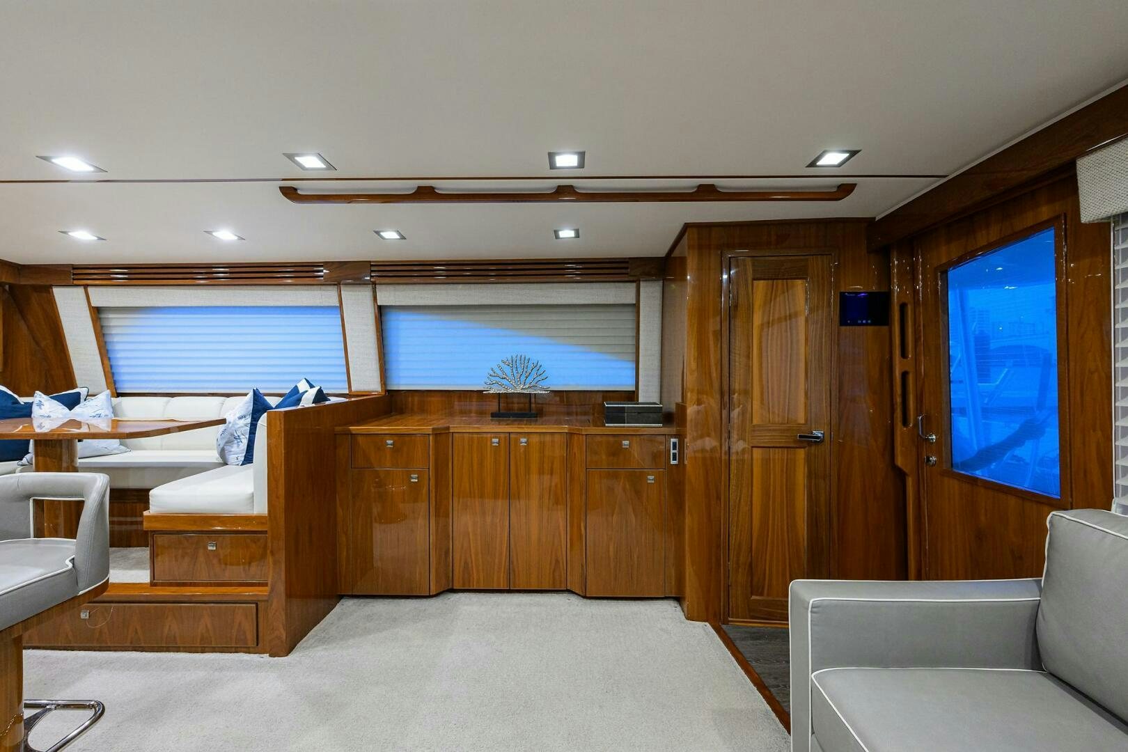 a room with a bed and a desk aboard BACCHUS Yacht for Sale