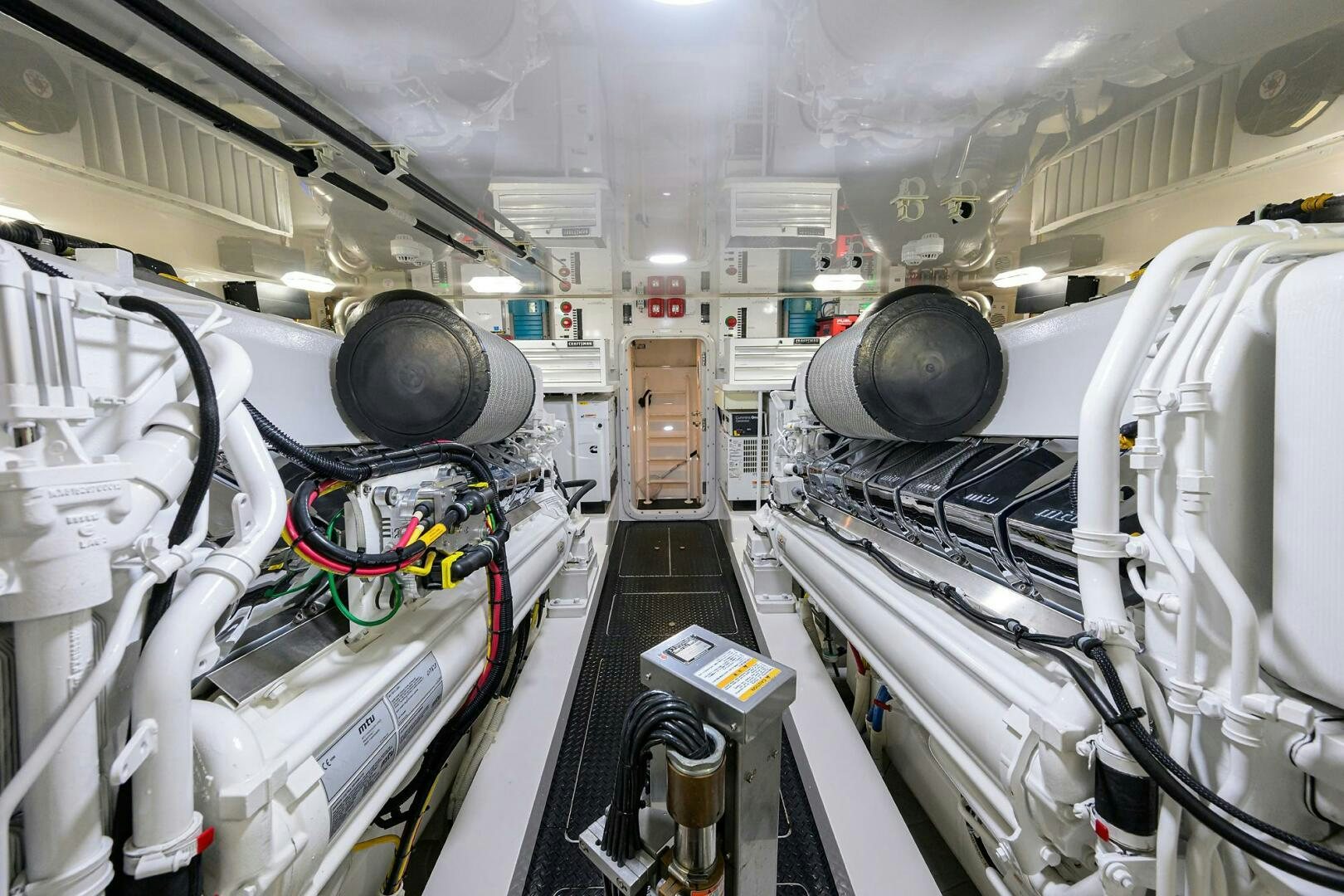 a large room with machinery aboard BACCHUS Yacht for Sale