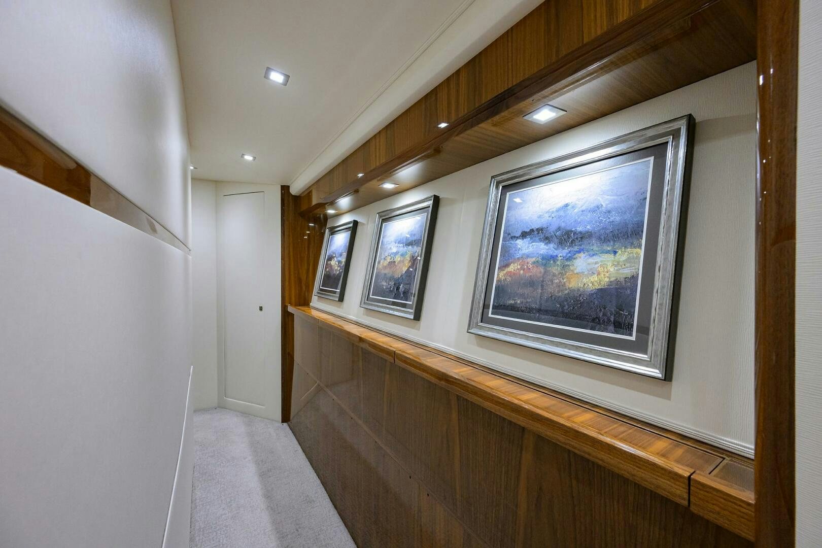 a room with a window and a wood wall aboard BACCHUS Yacht for Sale