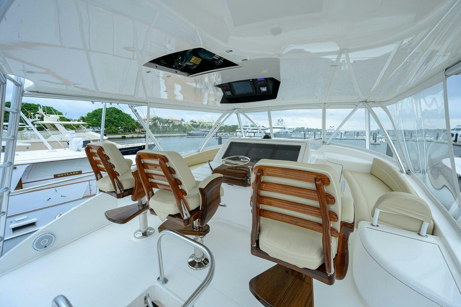 inside of a white tent aboard BACCHUS Yacht for Sale