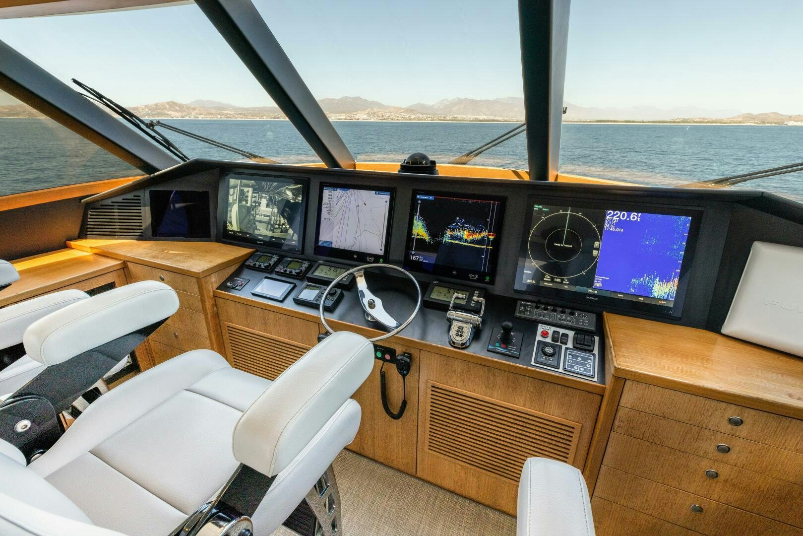 a cockpit of a plane aboard SALTY K Yacht for Sale