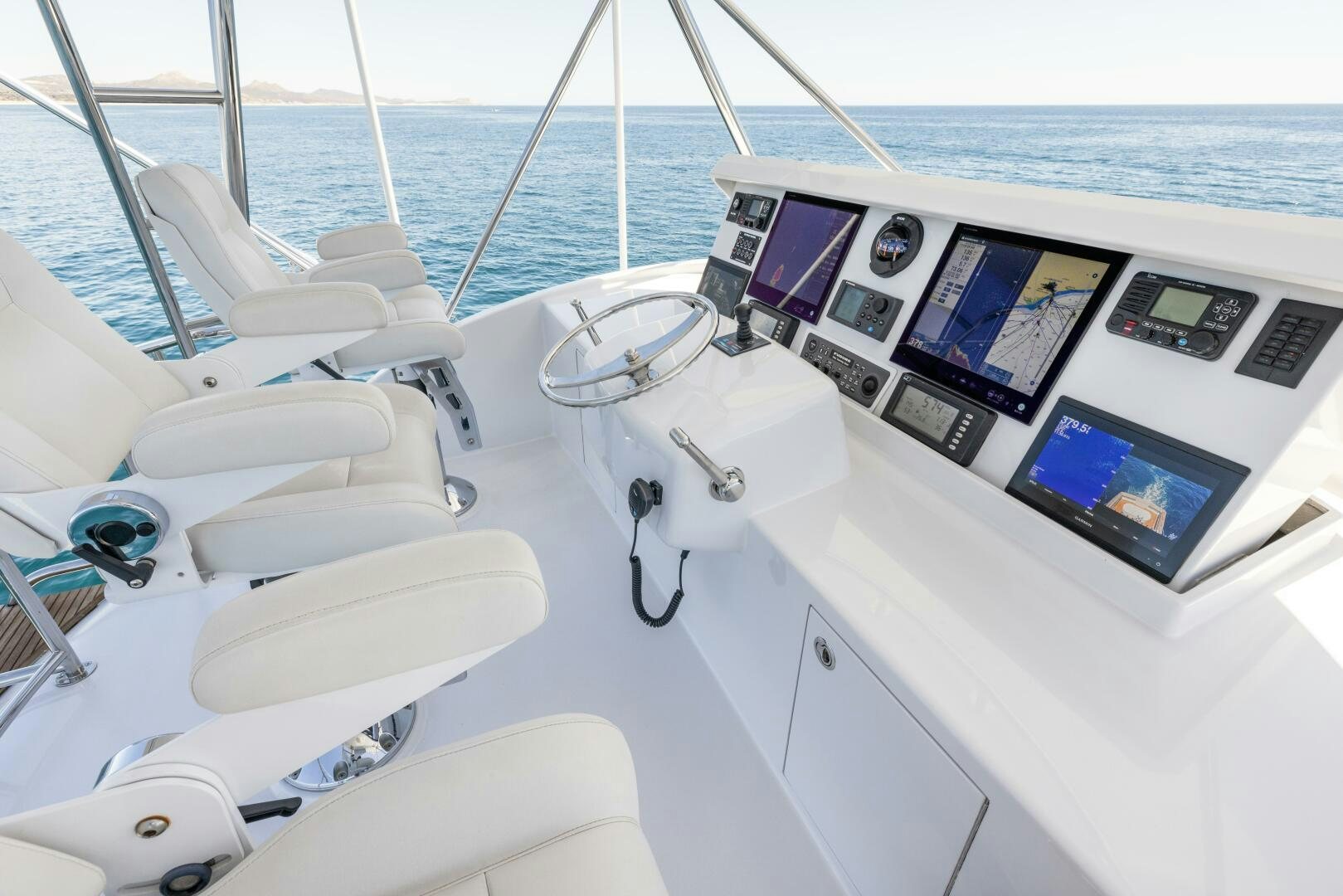 a boat with a screen and a window aboard SALTY K Yacht for Sale