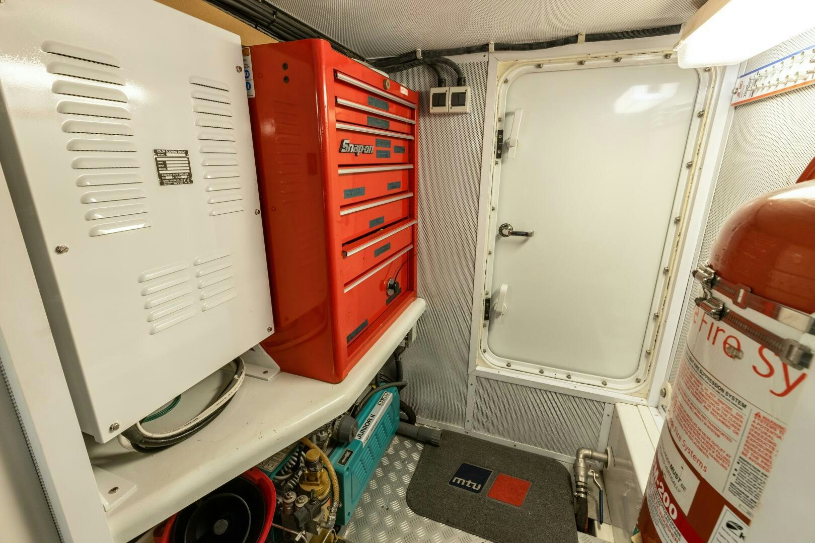 a room with a large white cabinet aboard SALTY K Yacht for Sale