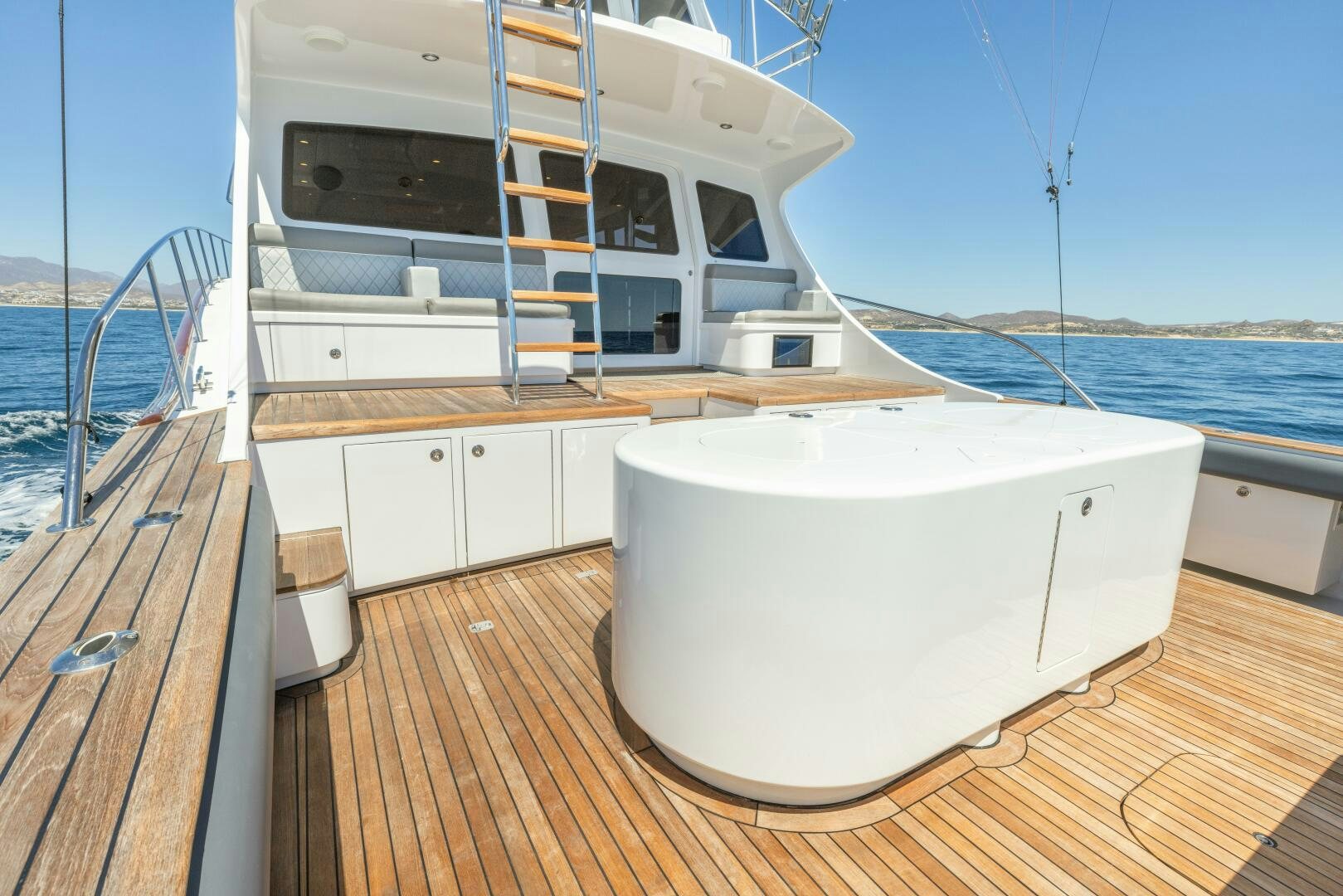a boat on a deck aboard SALTY K Yacht for Sale