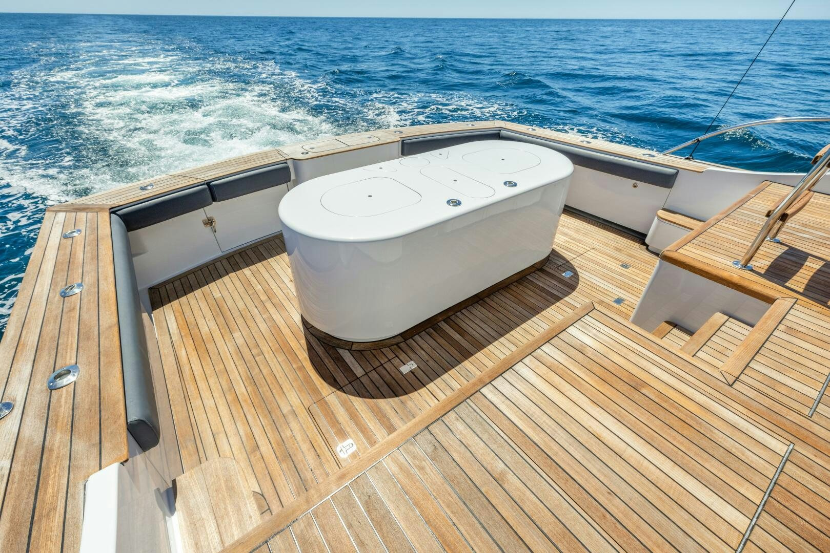 a boat on a deck aboard SALTY K Yacht for Sale