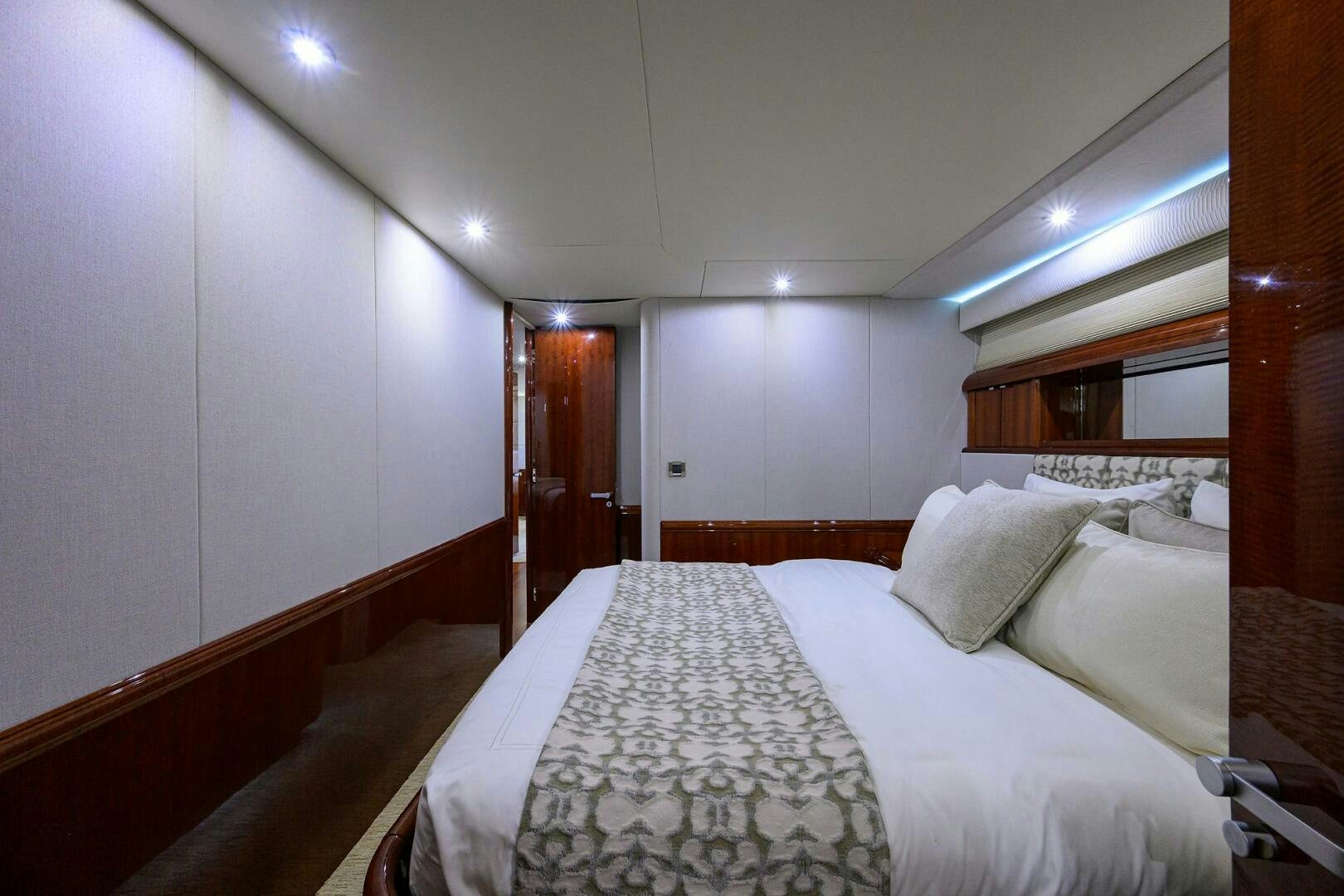 a room with two beds aboard ALWAYS BAREFOOT Yacht for Sale
