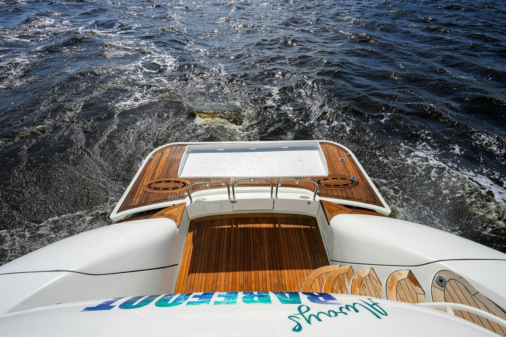 a boat on the water aboard ALWAYS BAREFOOT Yacht for Sale