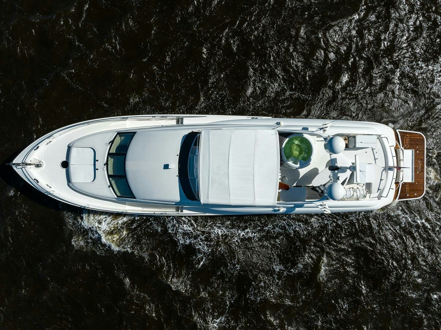 a white and blue car aboard ALWAYS BAREFOOT Yacht for Sale