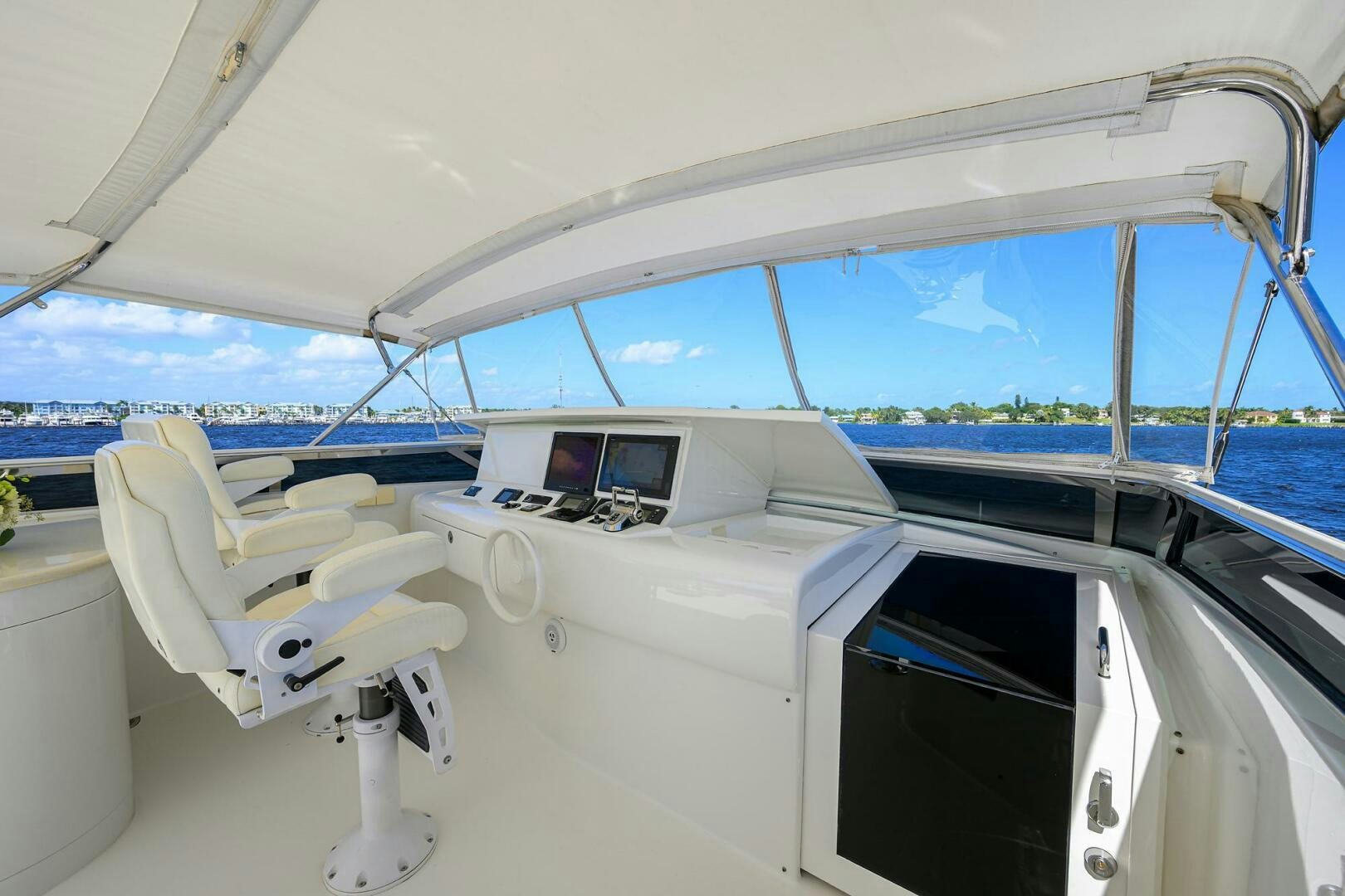 a boat with a laptop on the deck aboard ALWAYS BAREFOOT Yacht for Sale