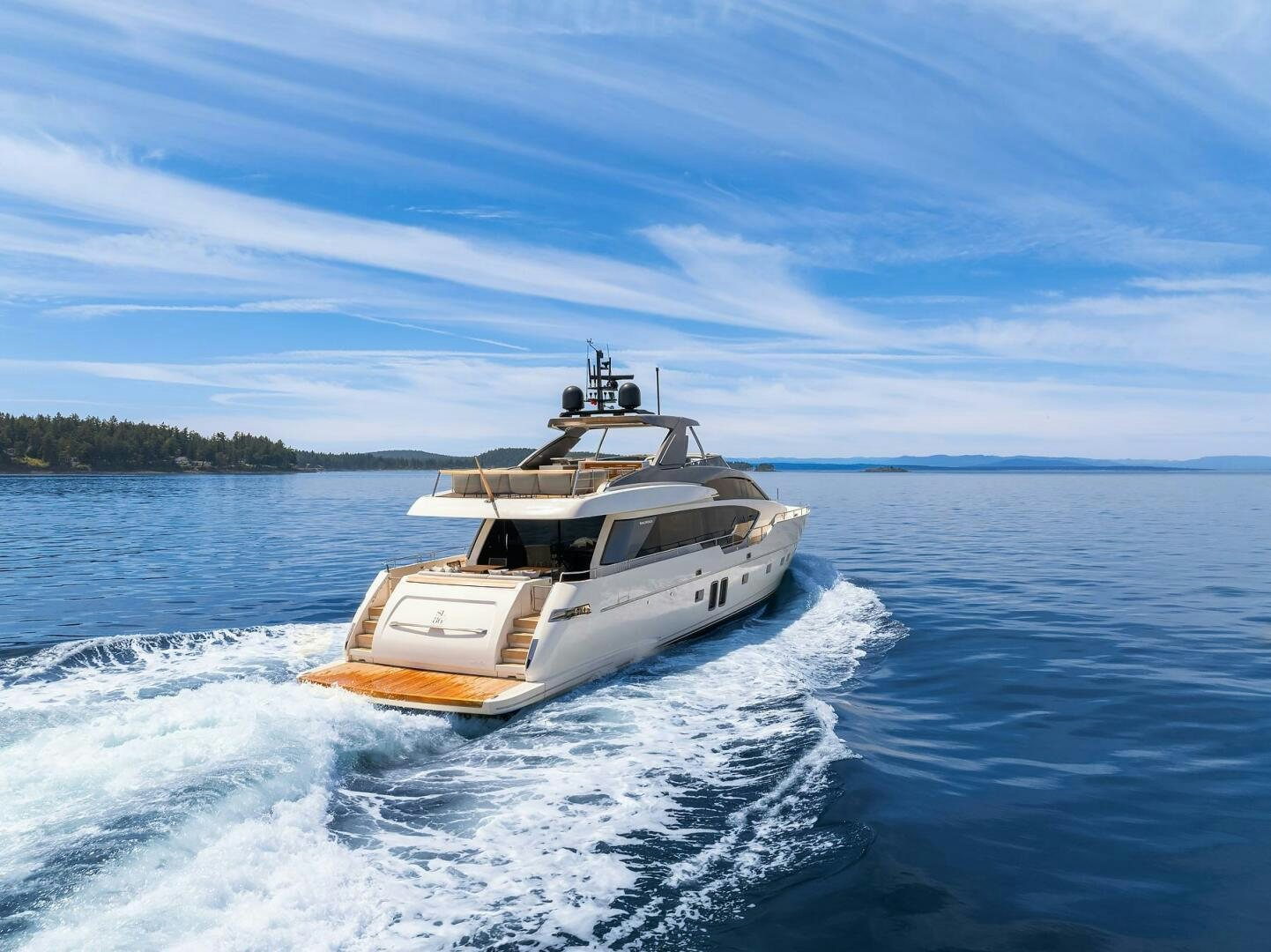 a boat on the water aboard SANLORENZO SL86 Yacht for Sale