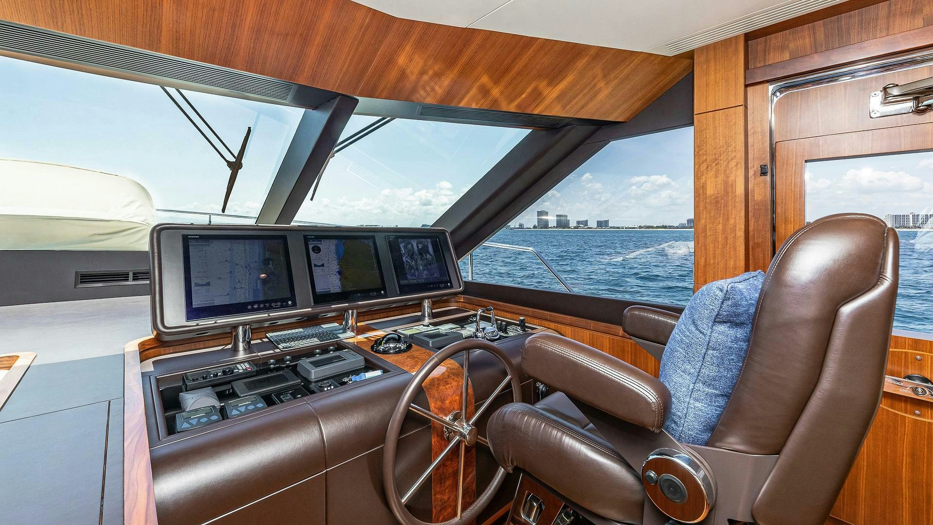 inside of a car aboard NOW WE KNOW Yacht for Sale