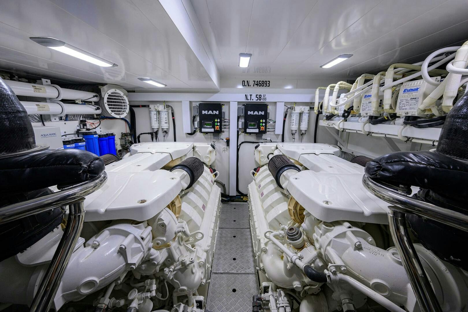 a room with many machines aboard TWIST OF FAITH Yacht for Sale