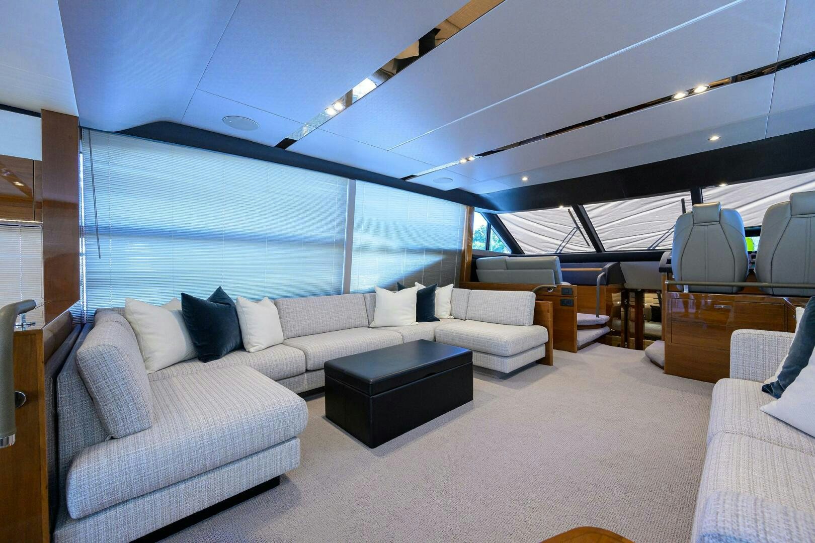 a room with a couch and a table aboard TWIST OF FAITH Yacht for Sale