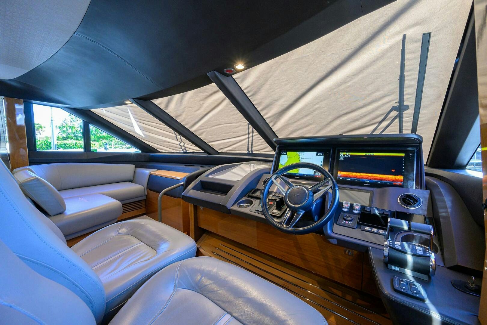 inside of a car aboard TWIST OF FAITH Yacht for Sale