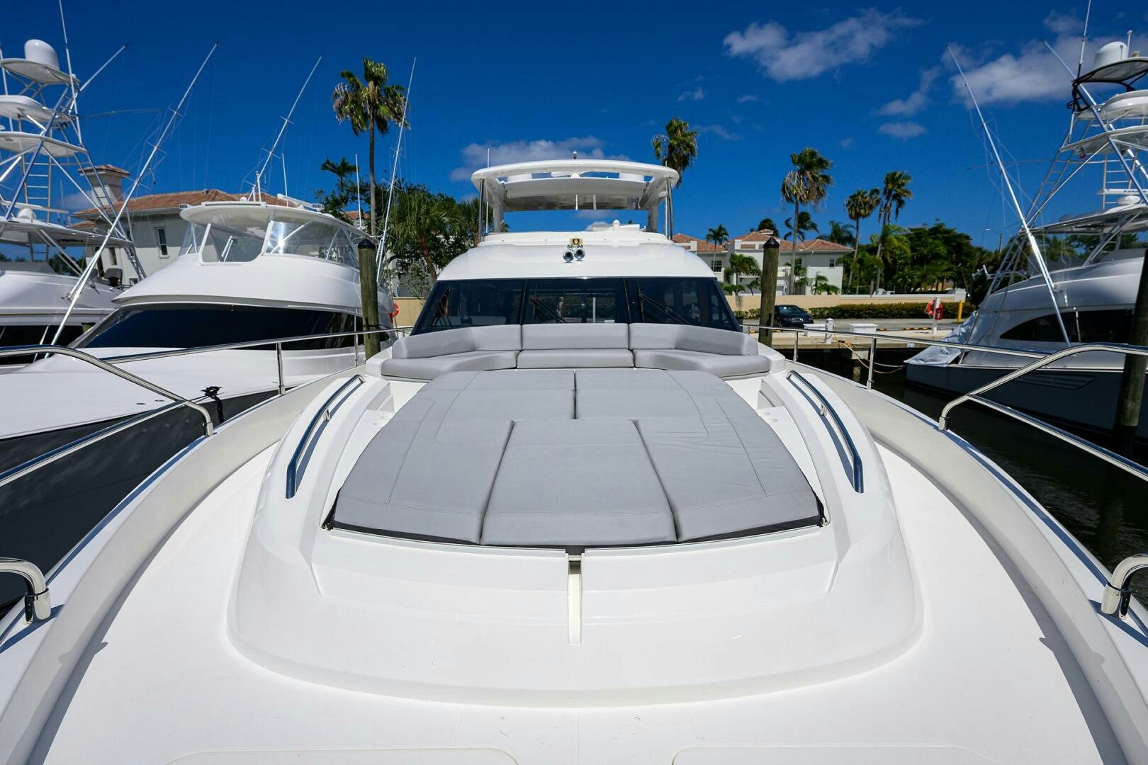 a group of boats in a harbor aboard TWIST OF FAITH Yacht for Sale
