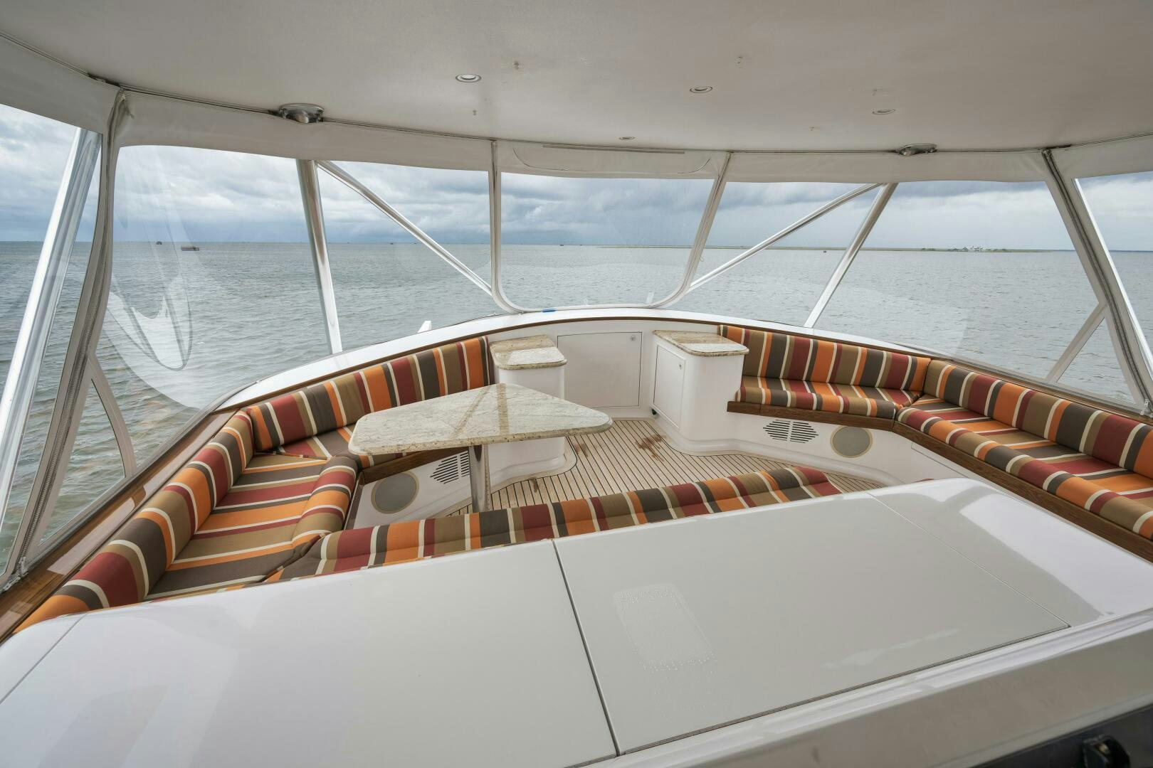 a boat with a large deck aboard ANN WARRICK Yacht for Sale