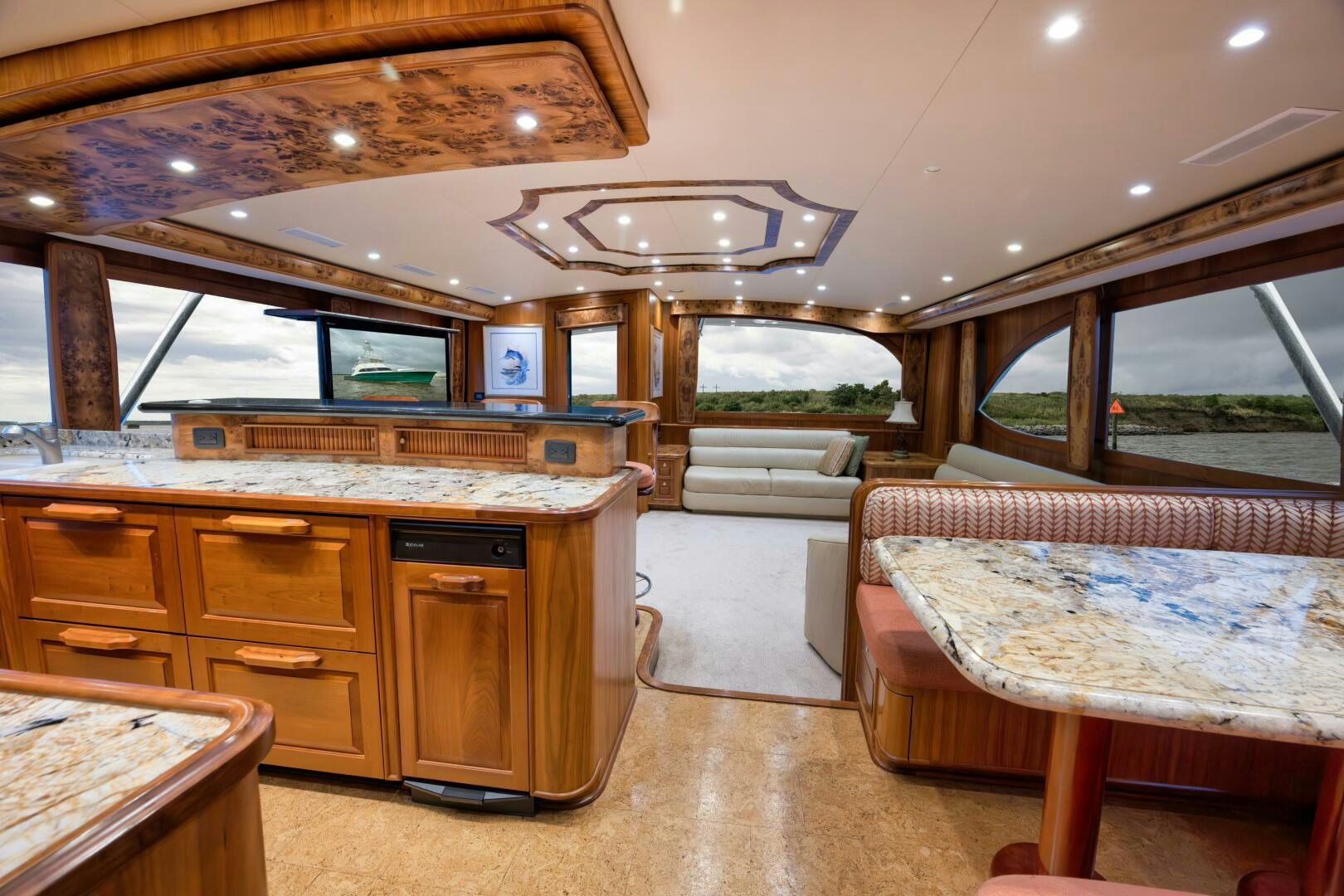 a room with a bed and a desk aboard ANN WARRICK Yacht for Sale
