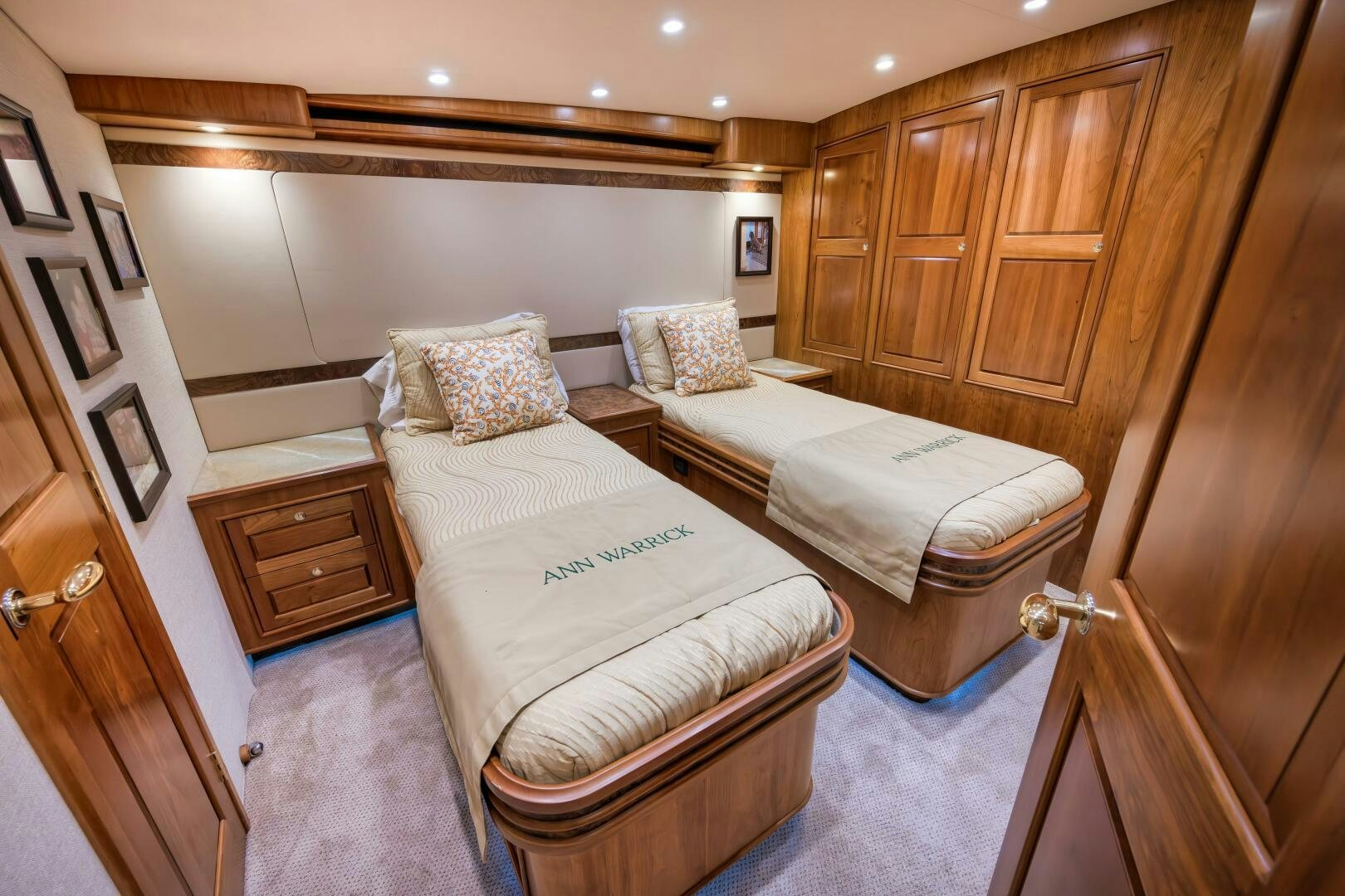 a room with a bed and a closet aboard ANN WARRICK Yacht for Sale