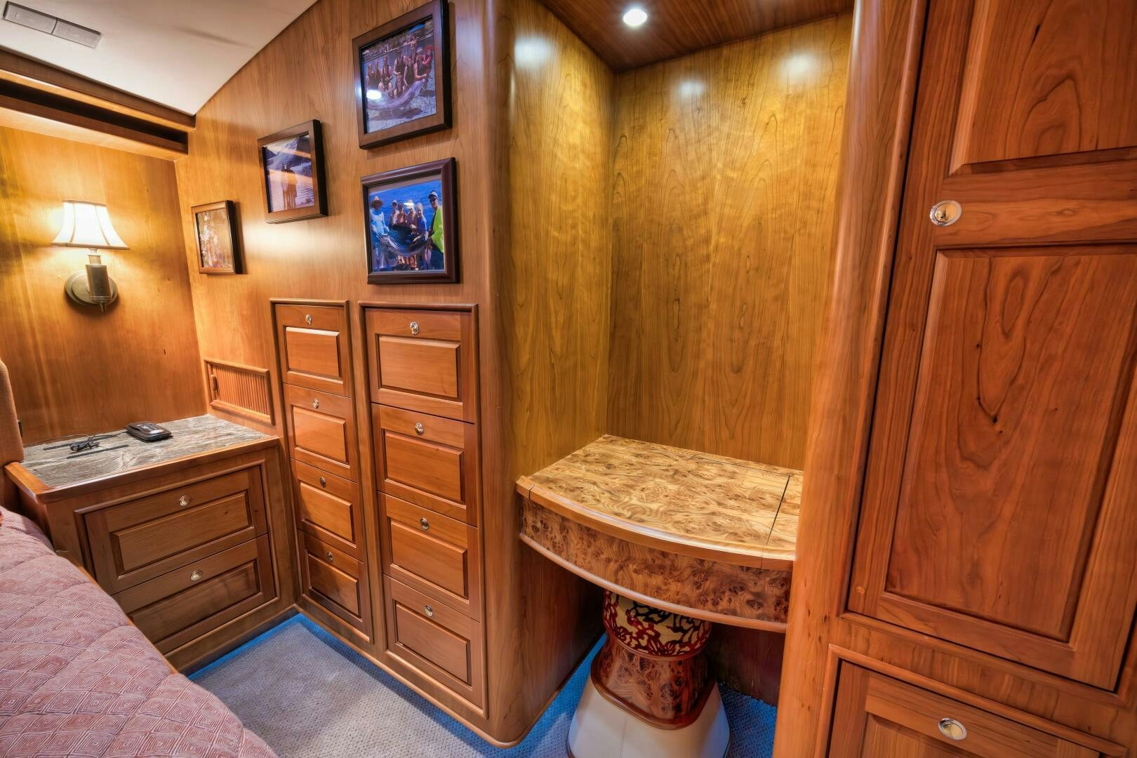 a bathroom with a sink and a mirror aboard ANN WARRICK Yacht for Sale