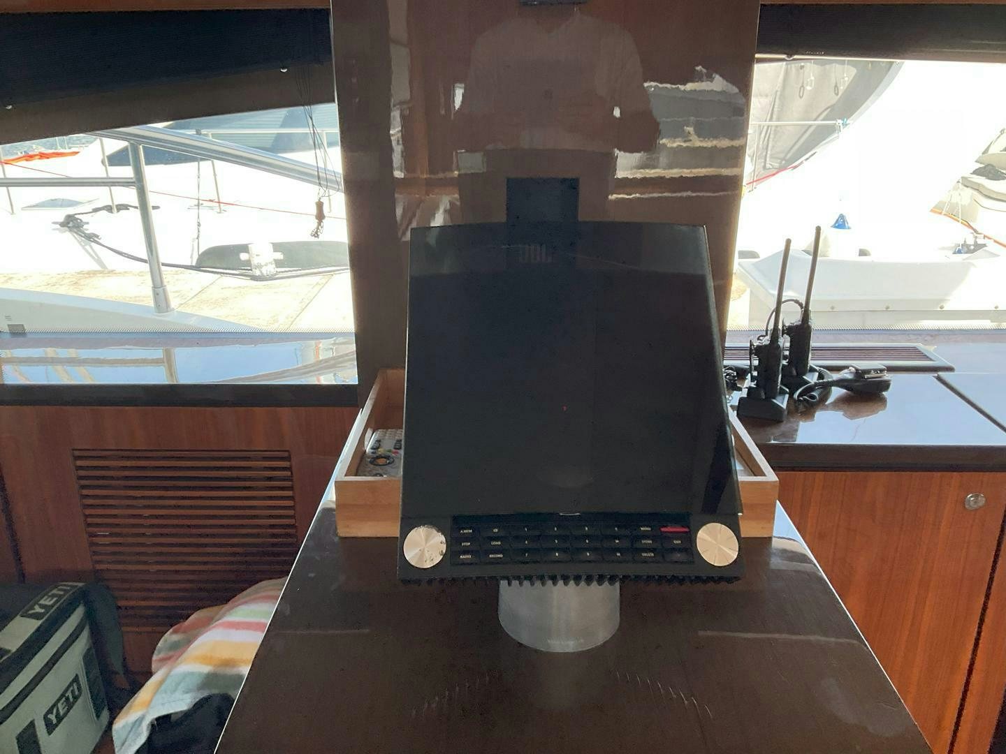 a person wearing a virtual reality headset aboard NONE Yacht for Sale