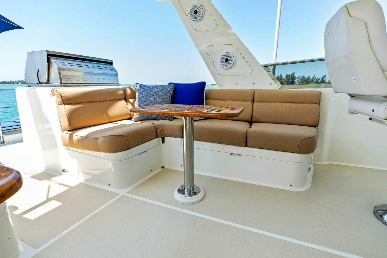 a couch on a boat aboard RELENTLESS Yacht for Sale