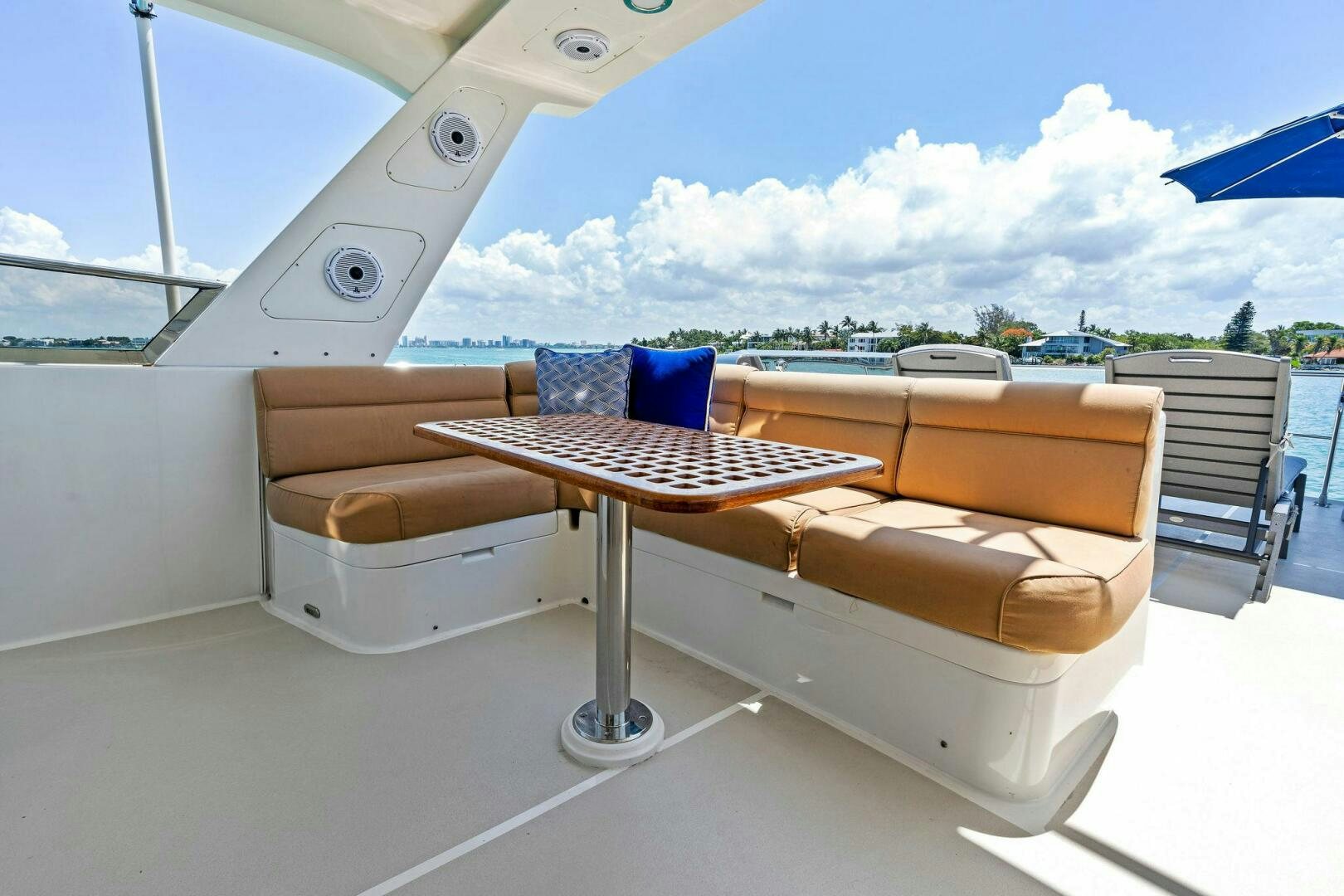 a boat on a deck aboard RELENTLESS Yacht for Sale