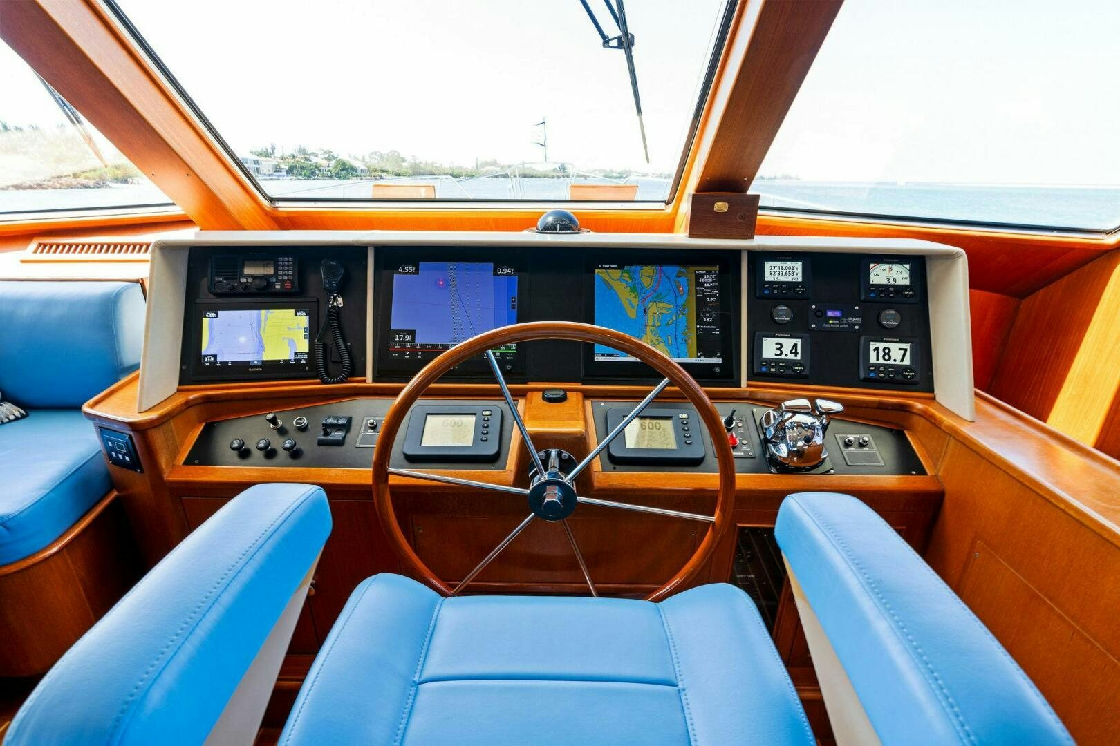 inside of a vehicle aboard RELENTLESS Yacht for Sale