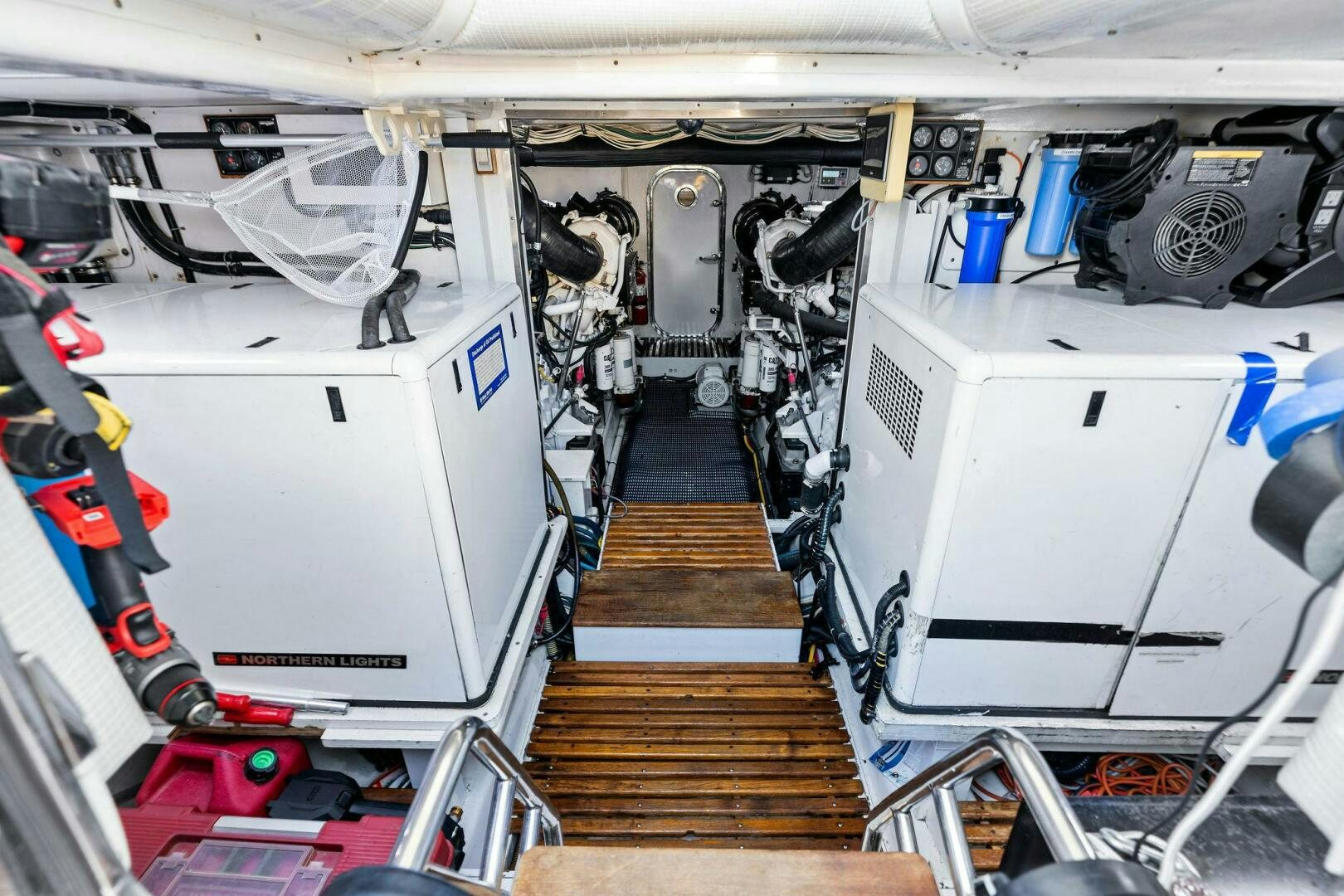 a room with a large machine aboard RELENTLESS Yacht for Sale