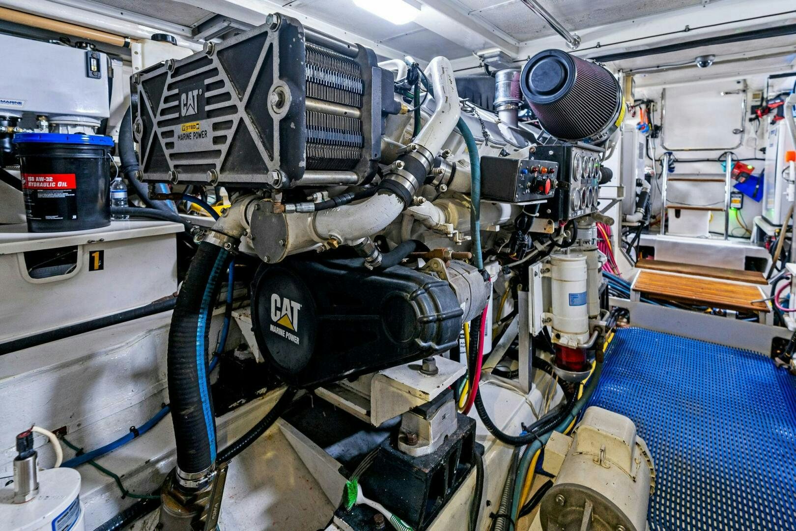 a machine with a large engine aboard RELENTLESS Yacht for Sale