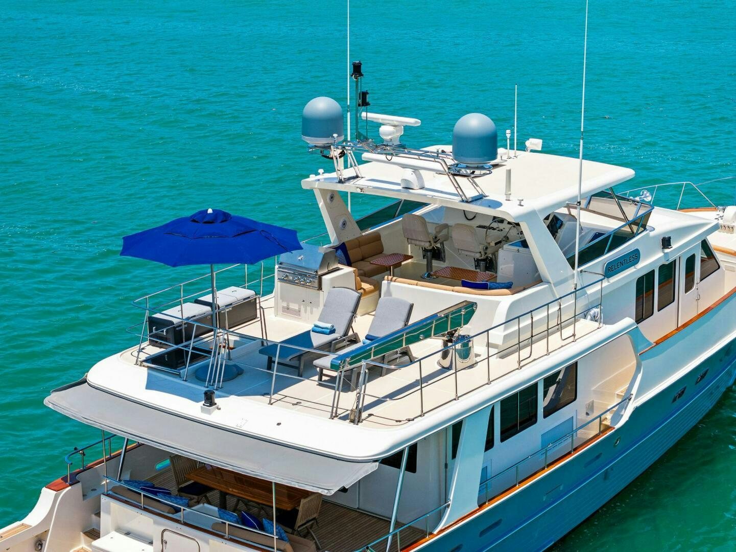 a boat on the water aboard RELENTLESS Yacht for Sale