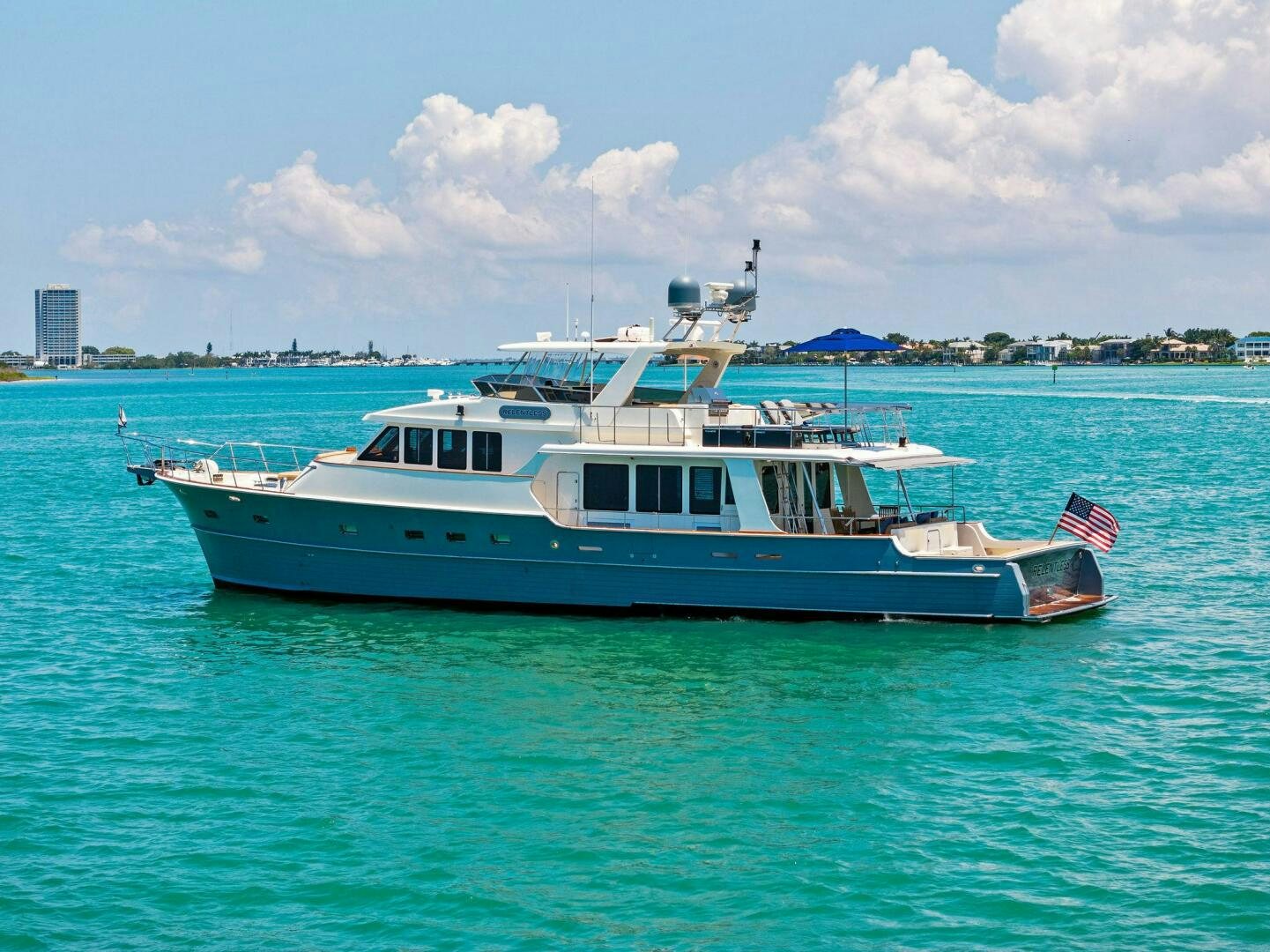 a boat in the water aboard RELENTLESS Yacht for Sale